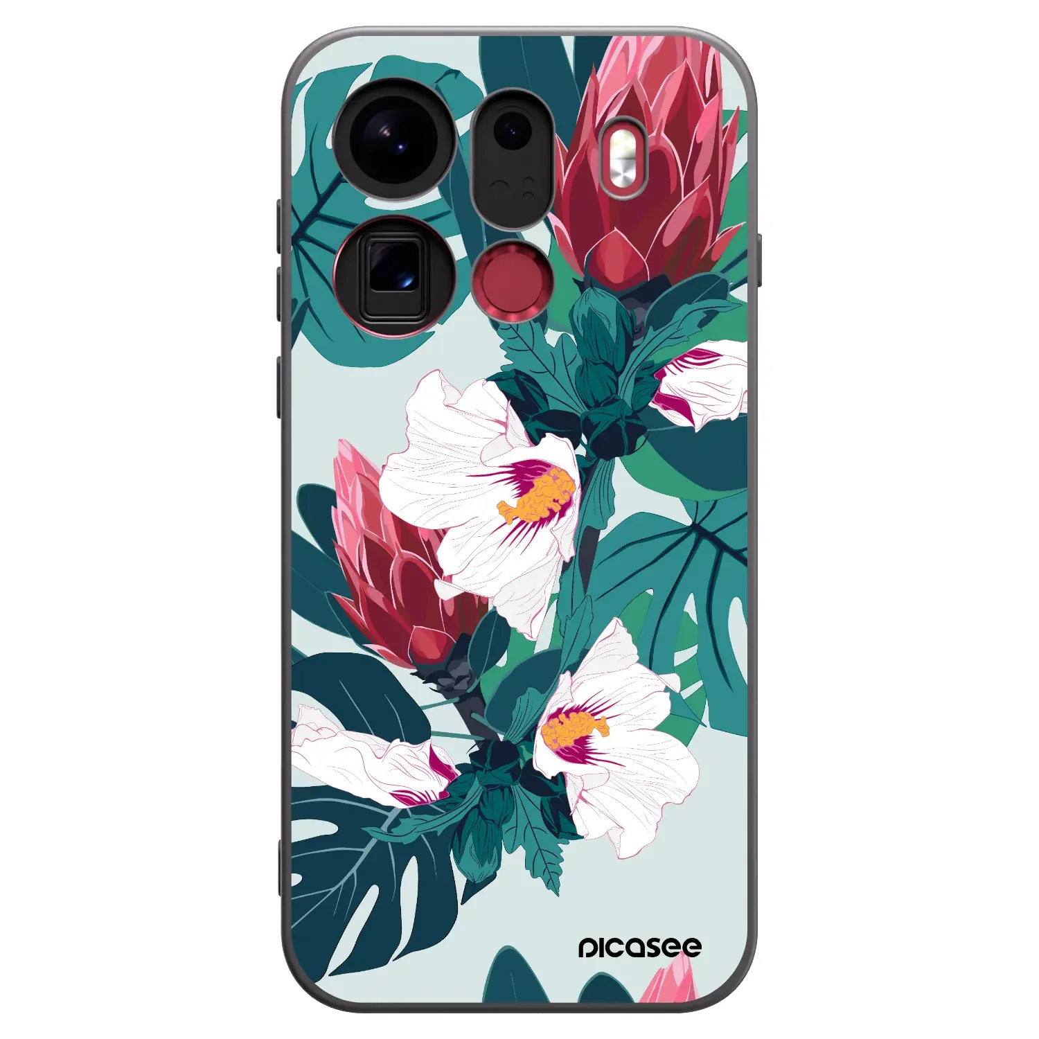 Silikonový černý obal pro OPPO Find X9 Pro - Rhododendron
