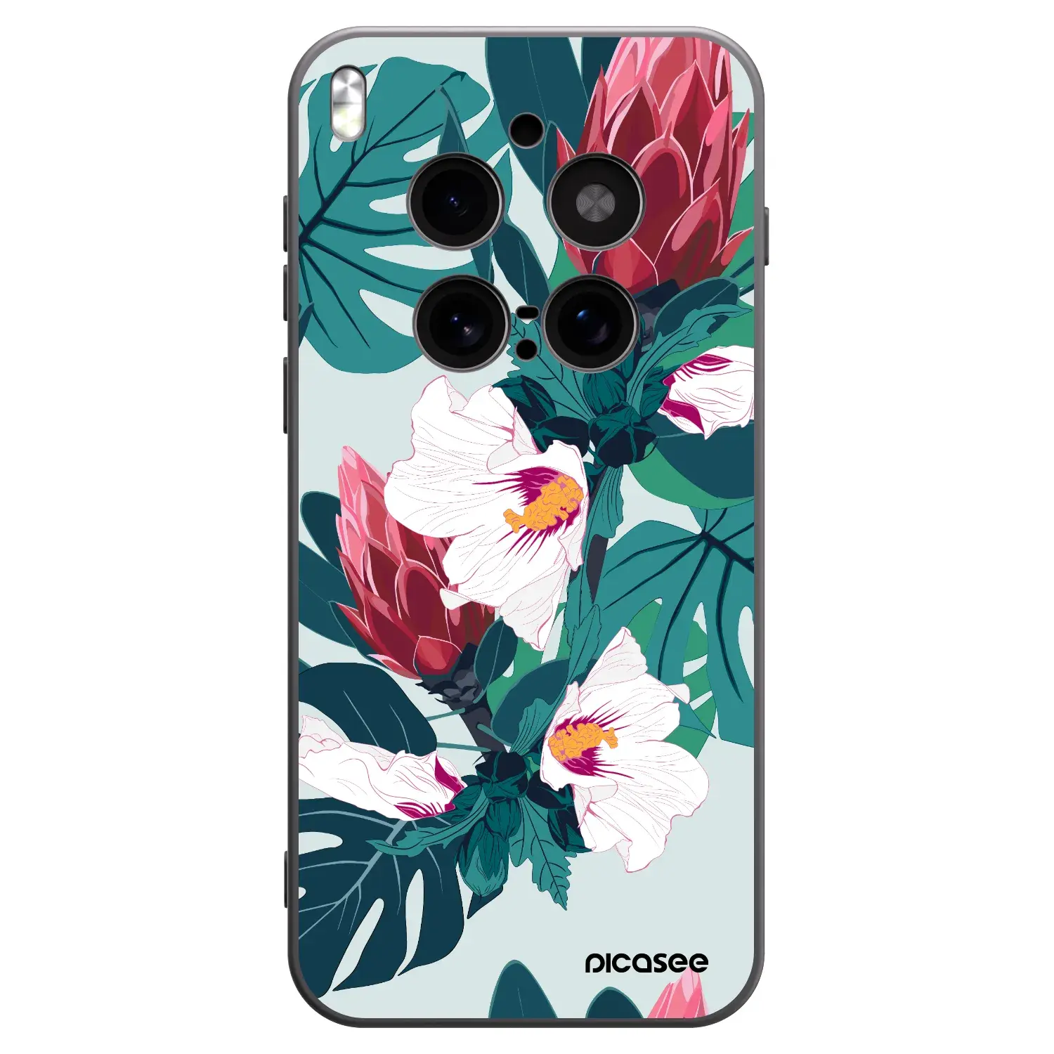 Silikonový černý obal pro Vivo X300 Pro - Rhododendron