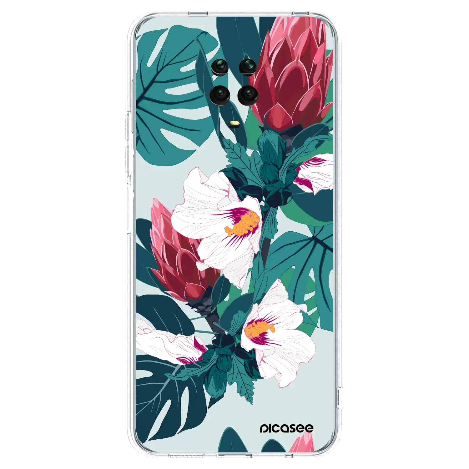 Silikonový průhledný obal pro Xiaomi Redmi Note 9S - Rhododendron