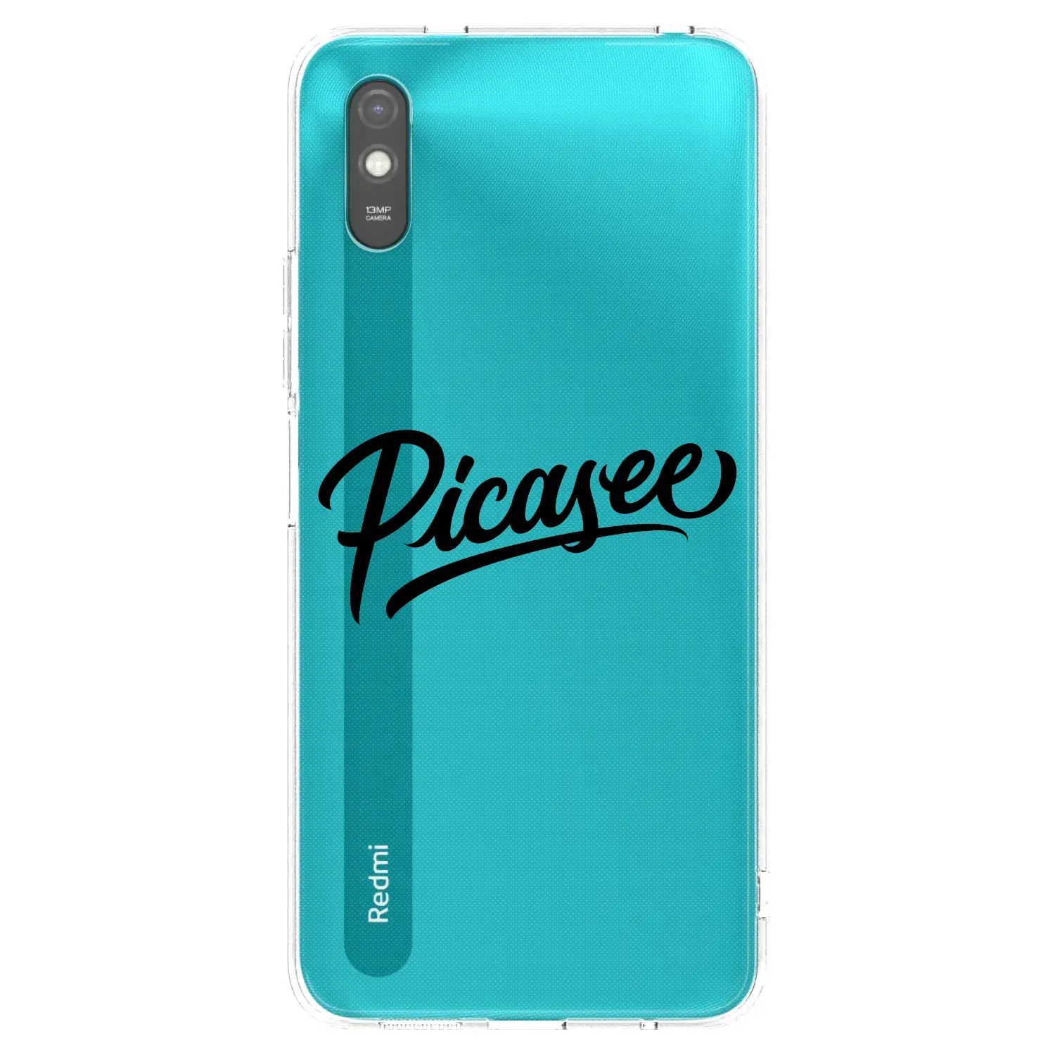 Silikonový průhledný obal pro Xiaomi Redmi 9AT - Picasee - old logo - black