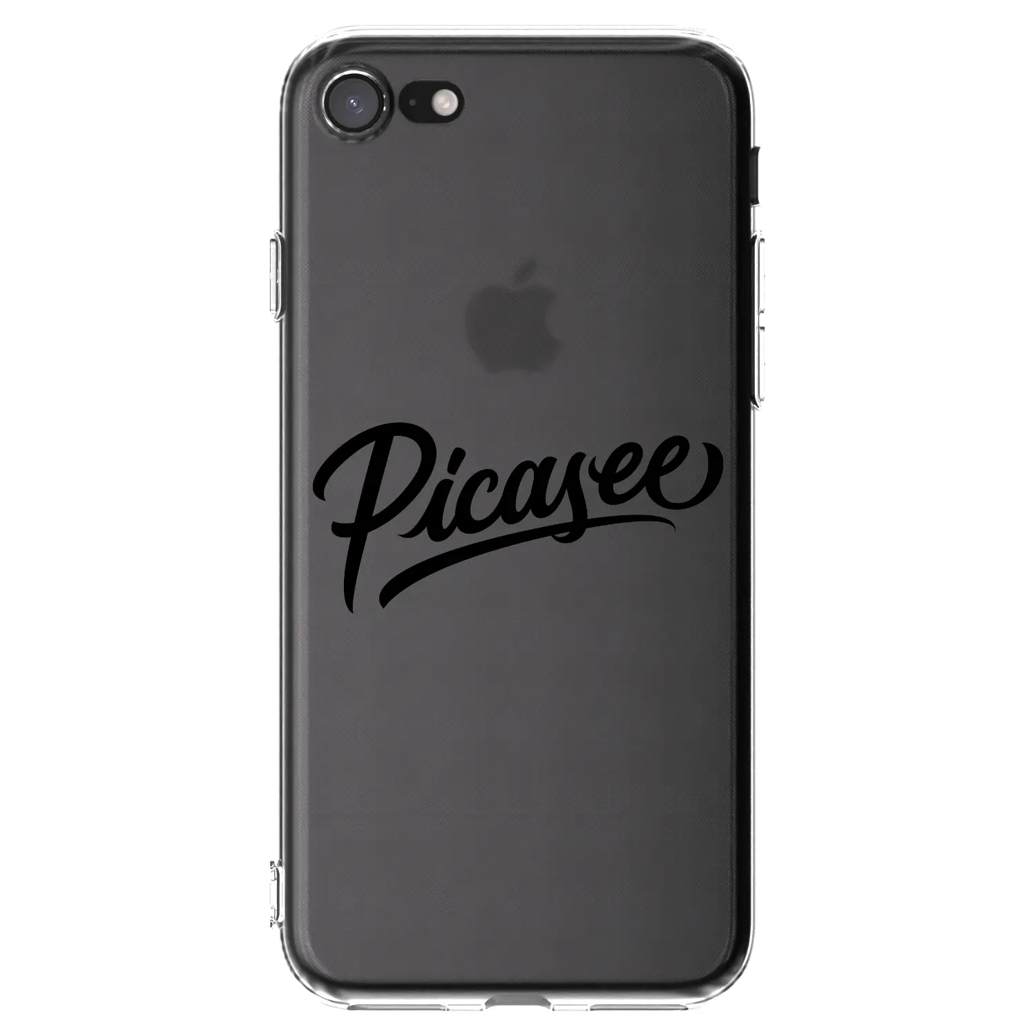 Silikonový průhledný obal pro Apple iPhone SE 2020 - Picasee - old logo - black
