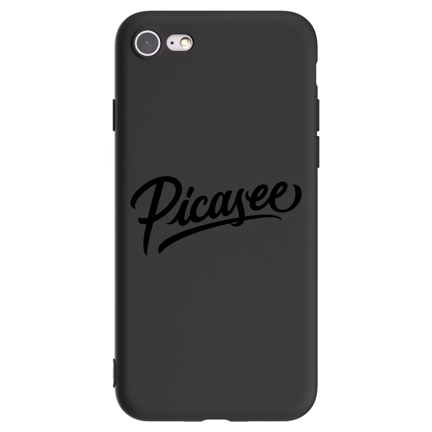 Silikonový černý obal pro Apple iPhone SE 2020 - Picasee - old logo - black