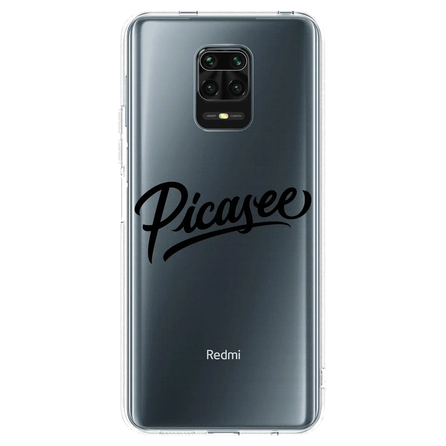 Silikonový průhledný obal pro Xiaomi Redmi Note 9S - Picasee - old logo - black