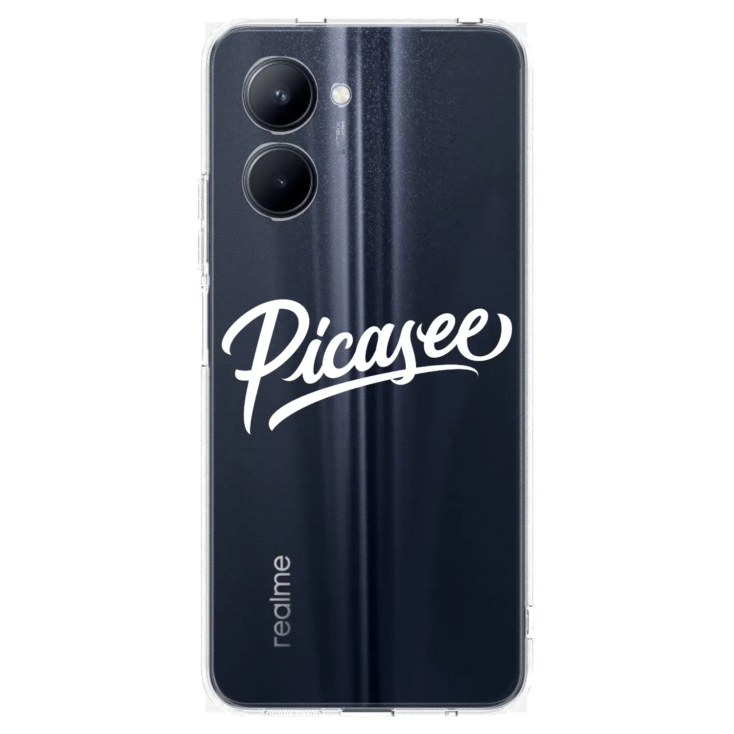 Silikonový průhledný obal pro Realme C33 (2023) - Picasee - old logo - white