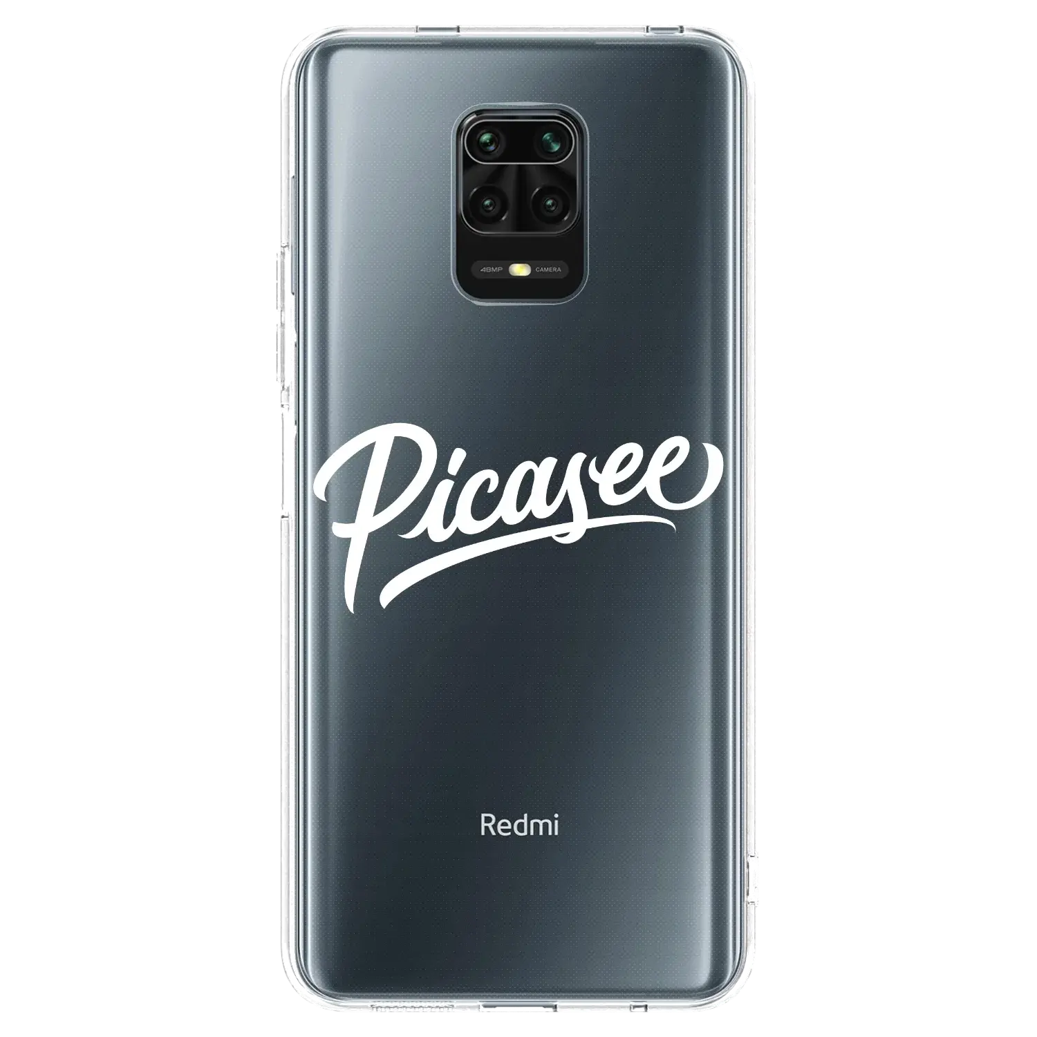 Silikonový průhledný obal pro Xiaomi Redmi Note 9S - Picasee - old logo - white