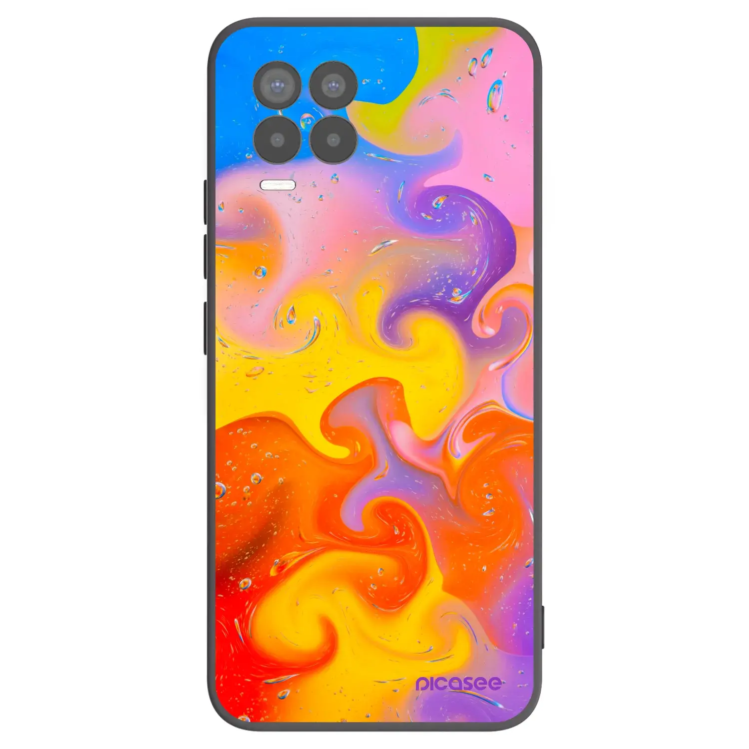 Silikonový černý obal pro Realme 8 Pro - Bubbles