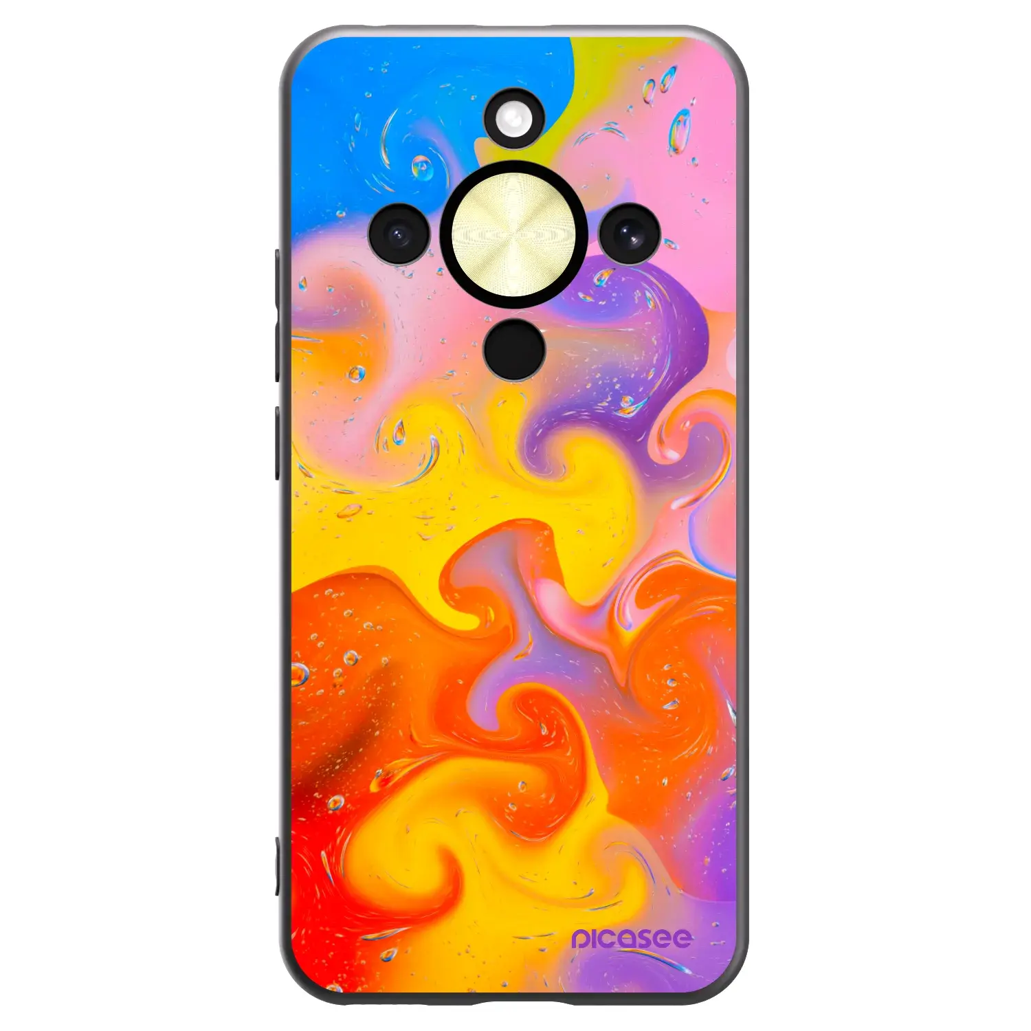 Silikonový černý obal pro Honor Magic8 Lite 5G - Bubbles