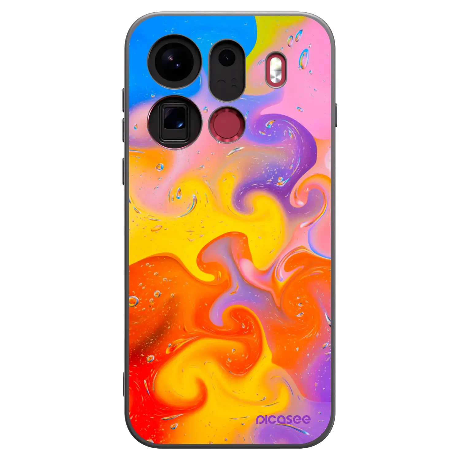 Silikonový černý obal pro OPPO Find X9 Pro - Bubbles