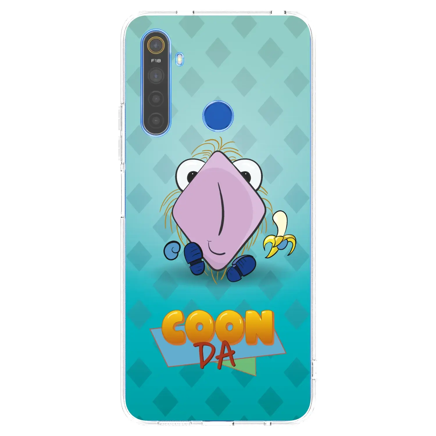 Silikonový průhledný obal pro Realme 5 - COONDA chlupatka světlá