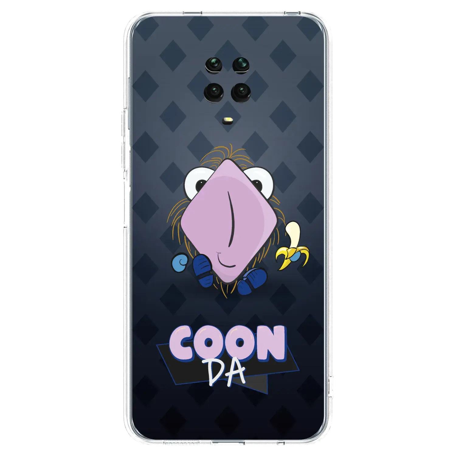 Silikonový průhledný obal pro Xiaomi Redmi Note 9S - COONDA chlupatka - tmavá