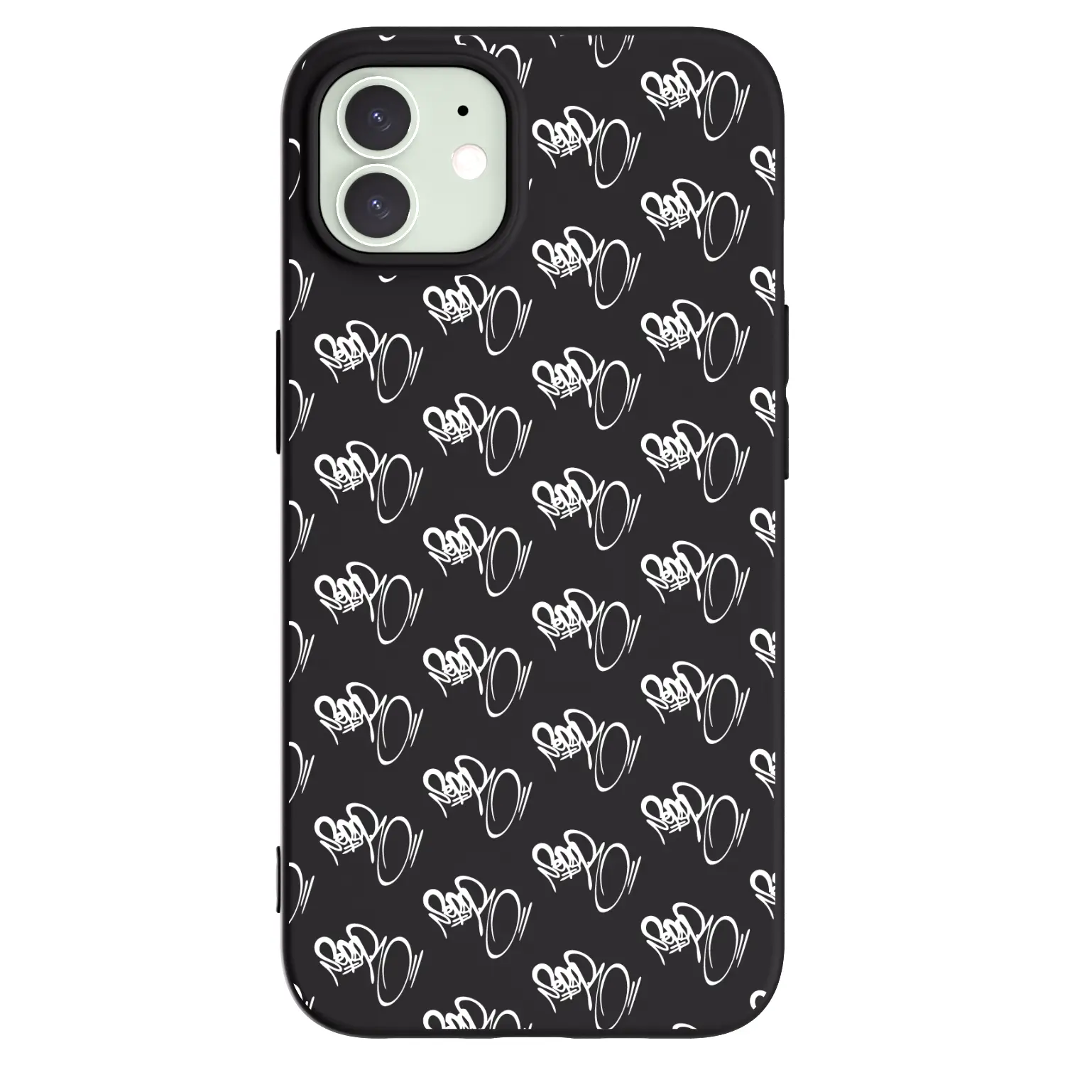 Silikonový černý obal pro Apple iPhone 12 Pro - Separ - White On Black