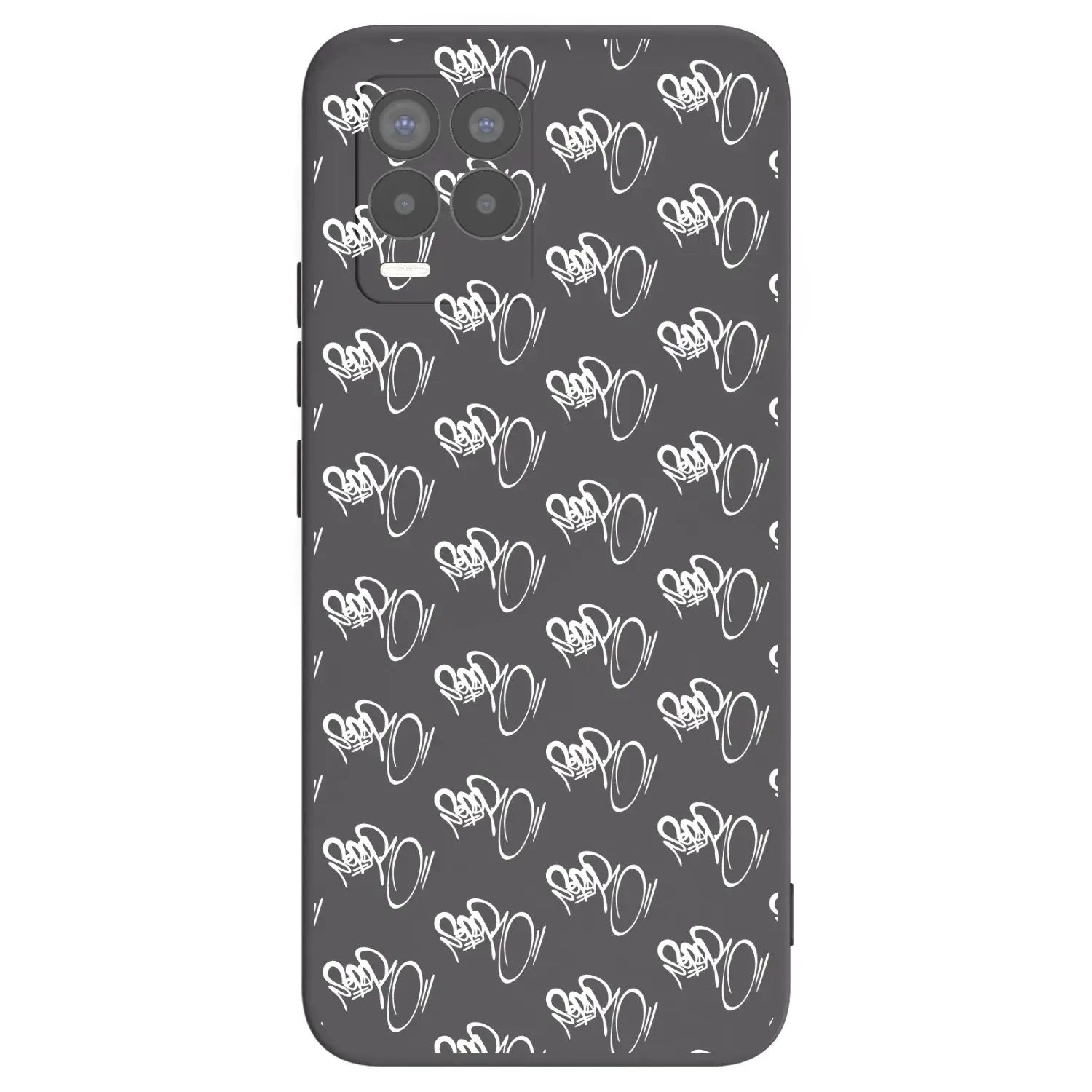 Silikonový černý obal pro Realme 8 Pro - Separ - White On Black