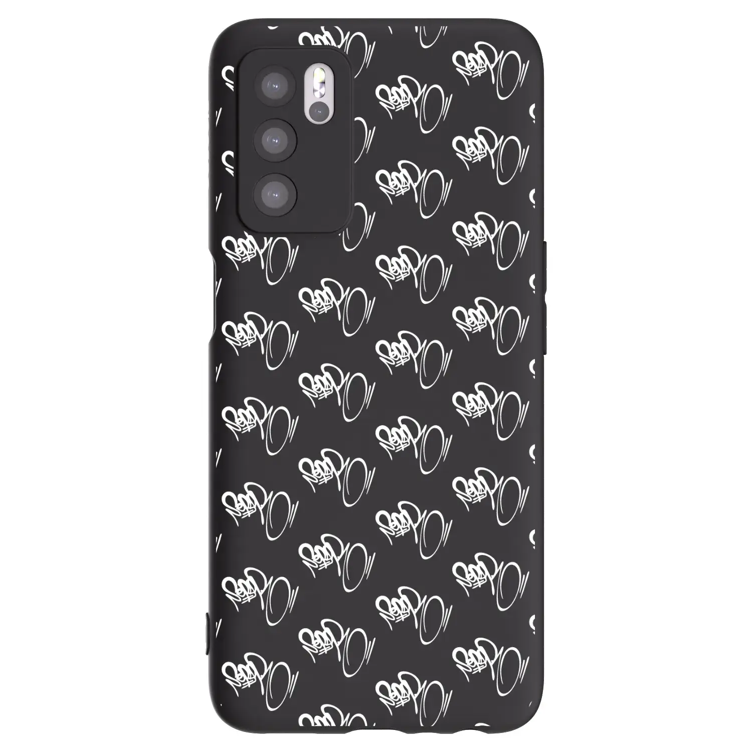 Silikonový černý obal pro OPPO A16s - Separ - White On Black