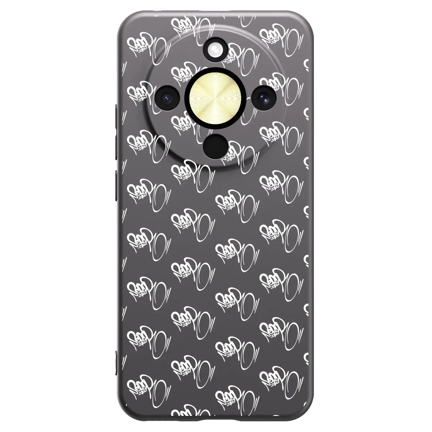 Silikonový černý obal pro Honor Magic8 Lite 5G - Separ - White On Black