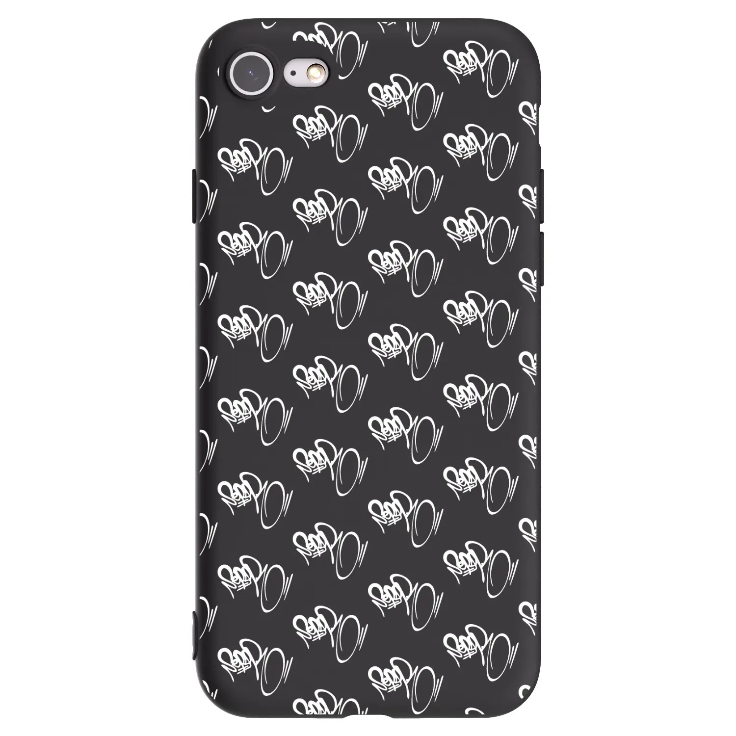 Silikonový černý obal pro Apple iPhone SE 2020 - Separ - White On Black
