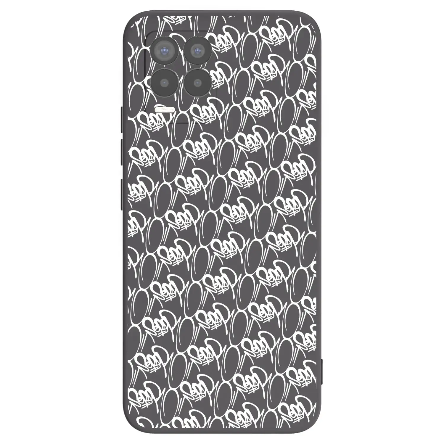 Silikonový černý obal pro Realme 8 Pro - Separ - White On Black 2