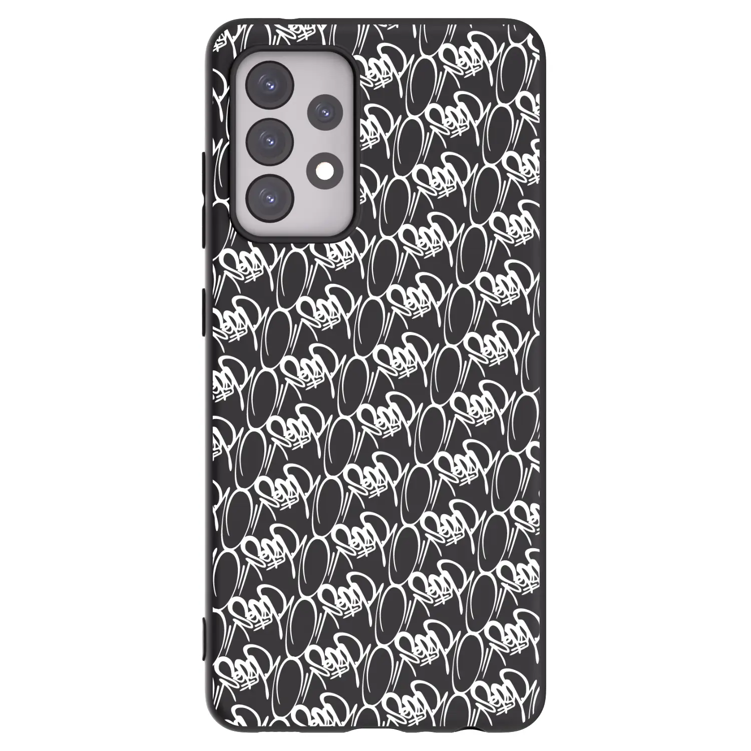 Silikonový černý obal pro Samsung Galaxy A52s 5G A528B - Separ - White On Black 2
