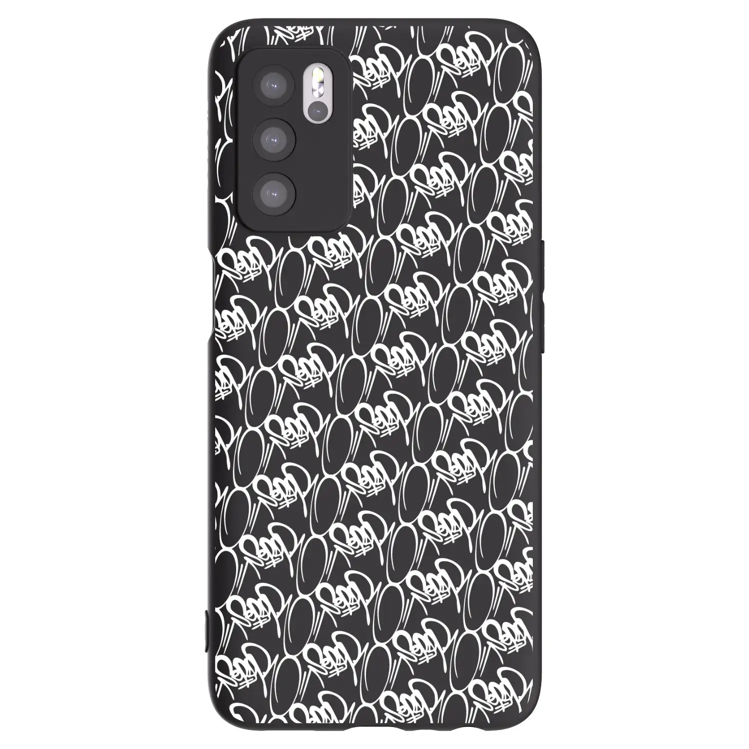 Silikonový černý obal pro OPPO A16s - Separ - White On Black 2