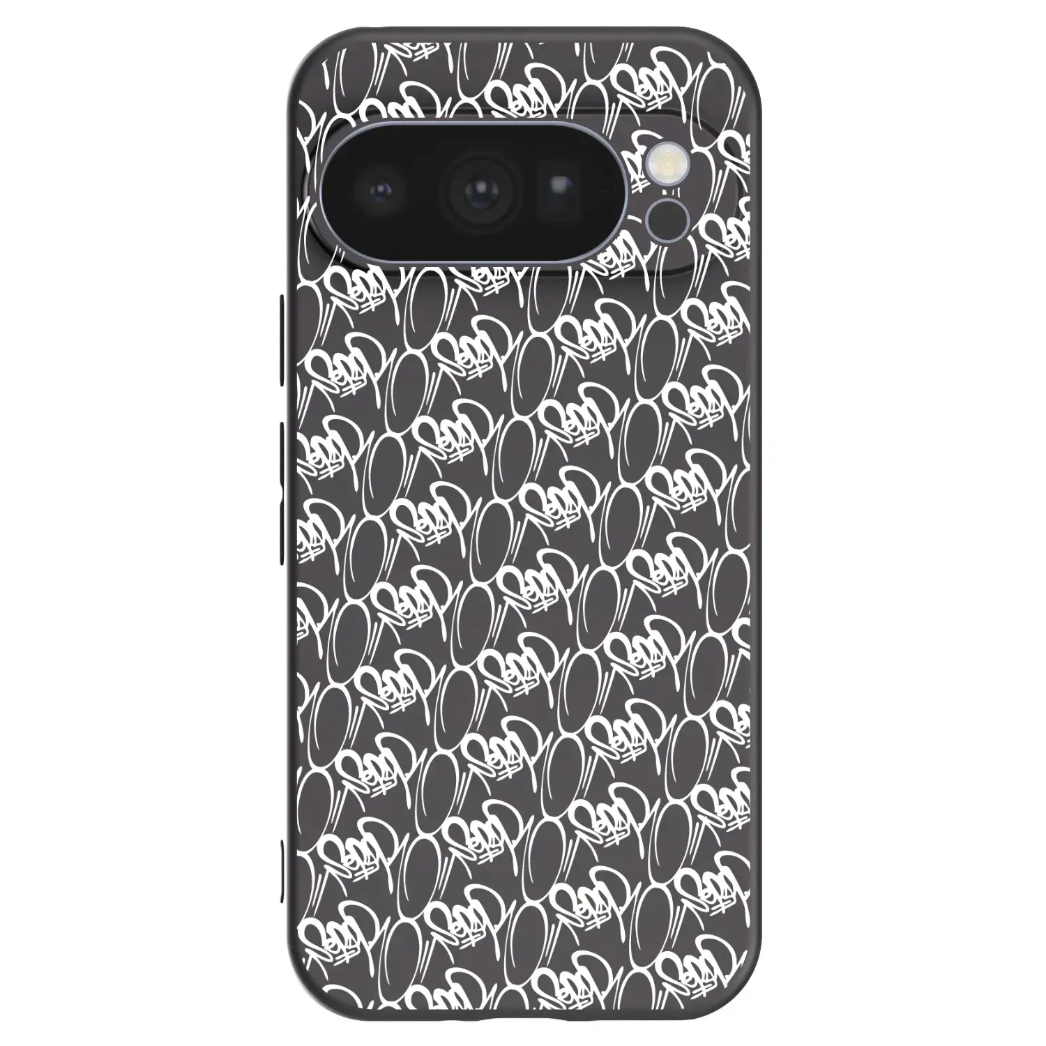 Silikonový černý obal pro Google Pixel 10 Pro - Separ - White On Black 2