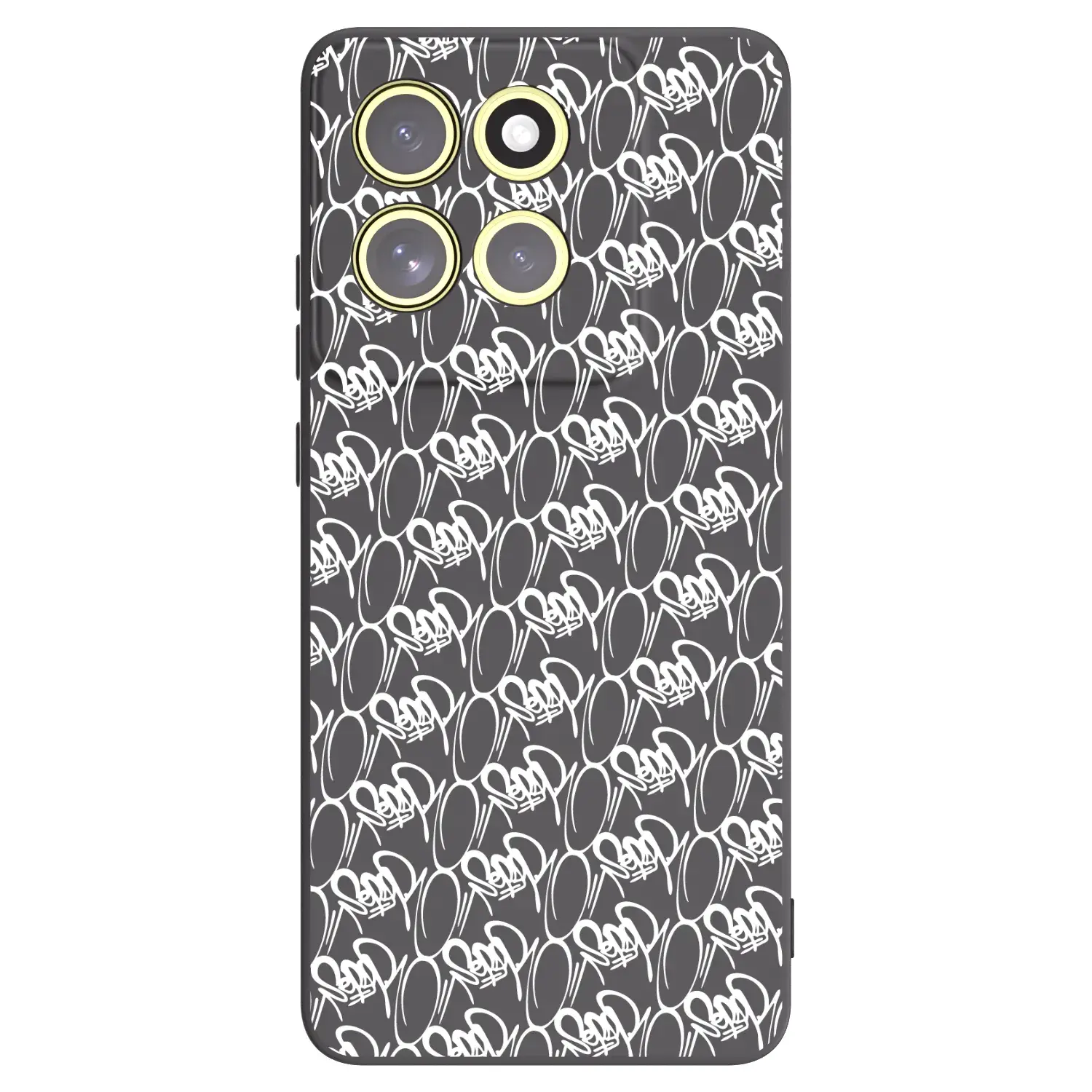 Silikonový černý obal pro Motorola Moto G86 Power 5G - Separ - White On Black 2