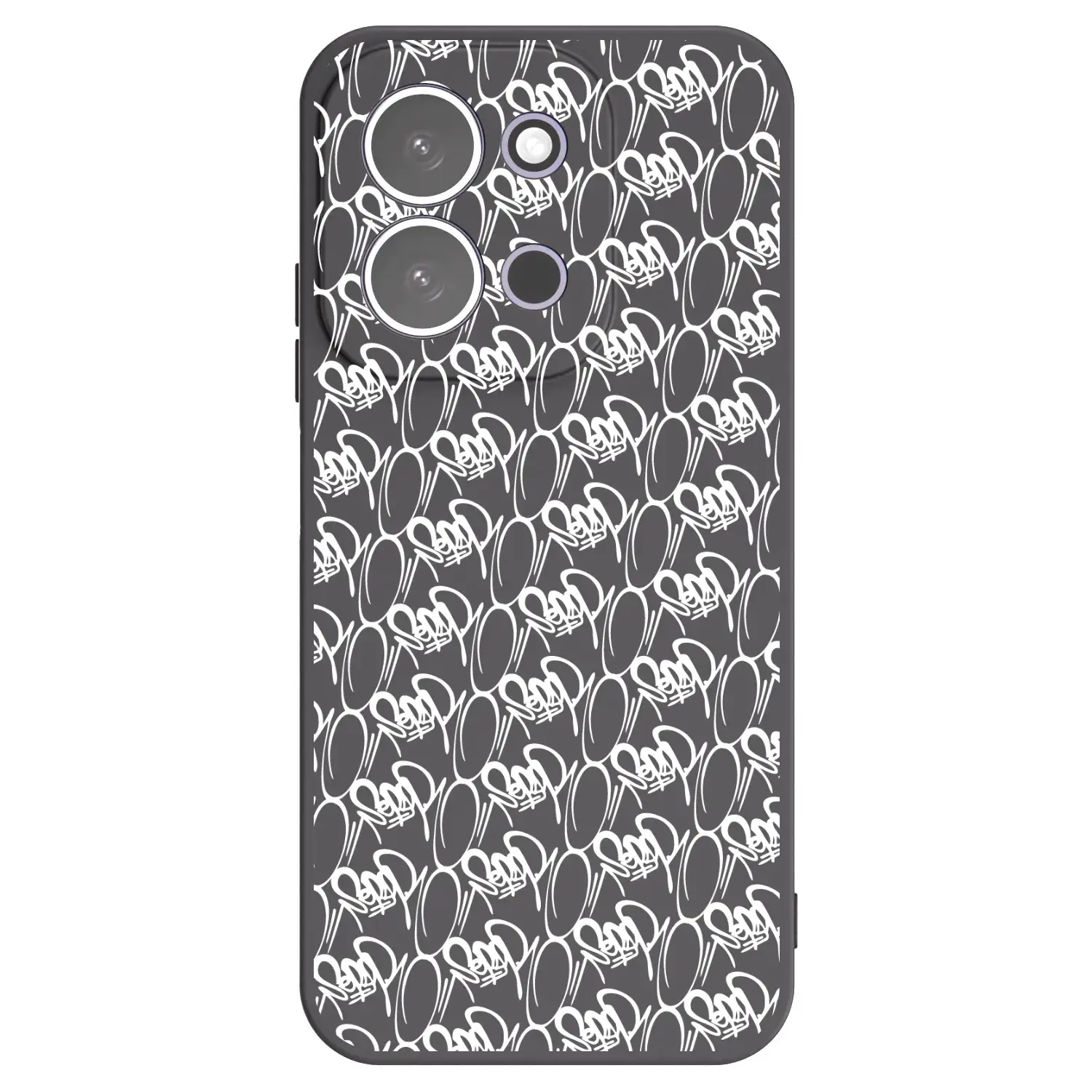 Silikonový černý obal pro Xiaomi Redmi 15C 5G - Separ - White On Black 2