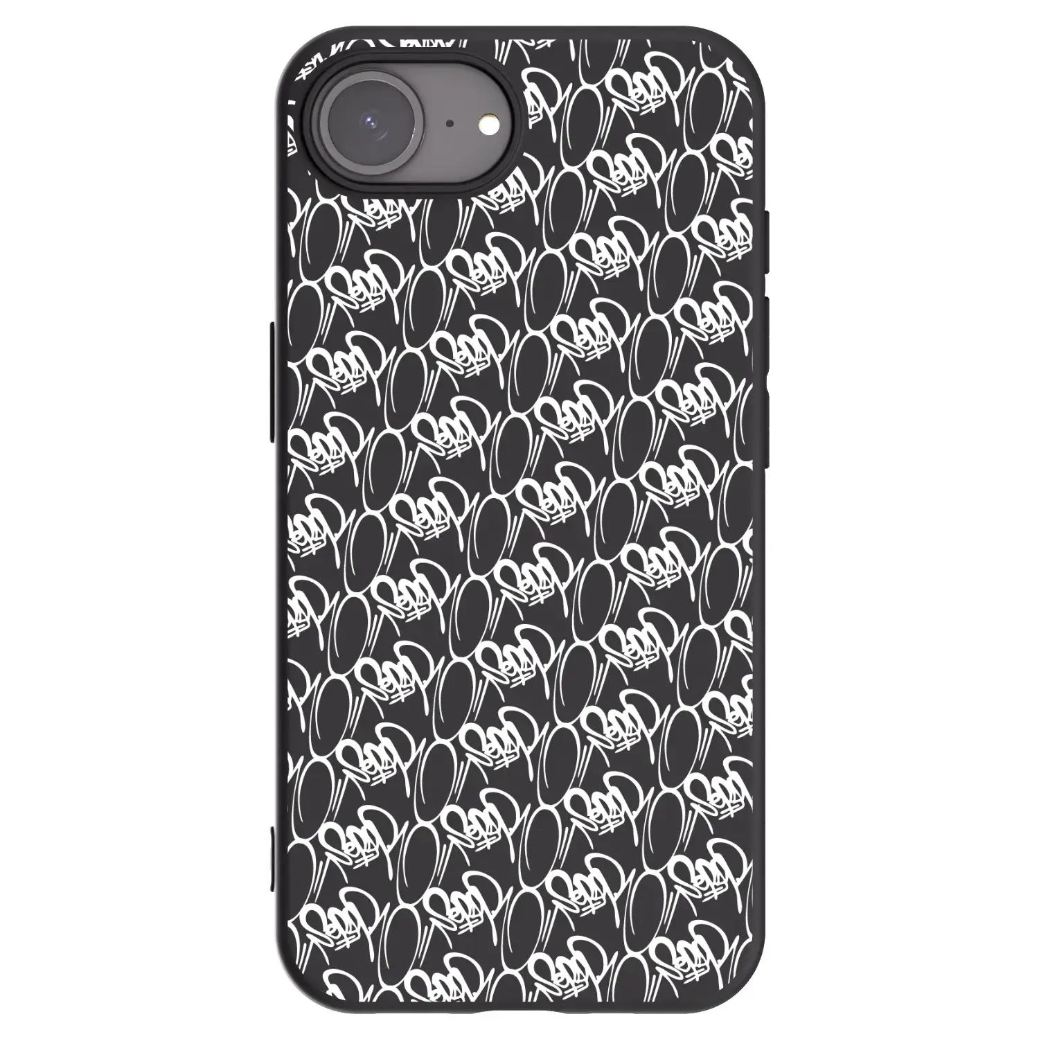 Silikonový černý obal pro Apple iPhone 17e - Separ - White On Black 2