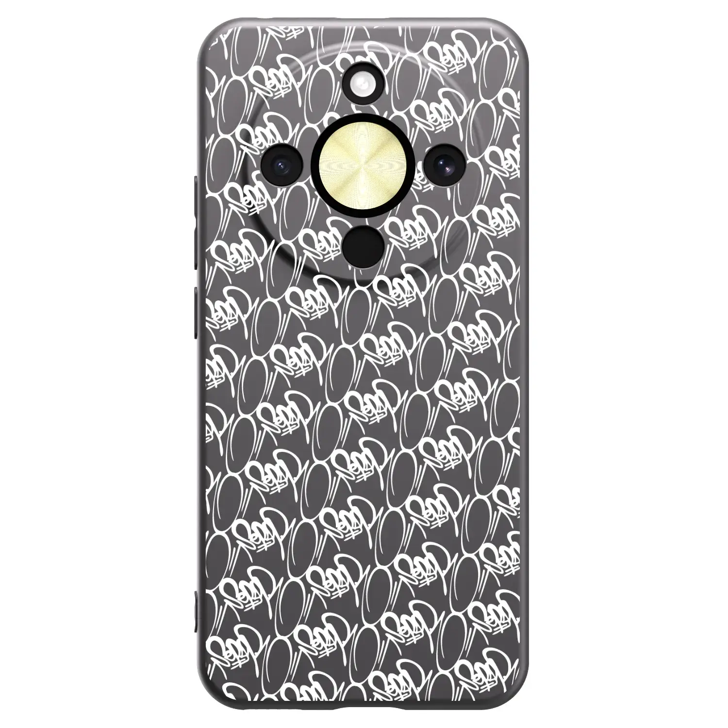 Silikonový černý obal pro Honor Magic8 Lite 5G - Separ - White On Black 2