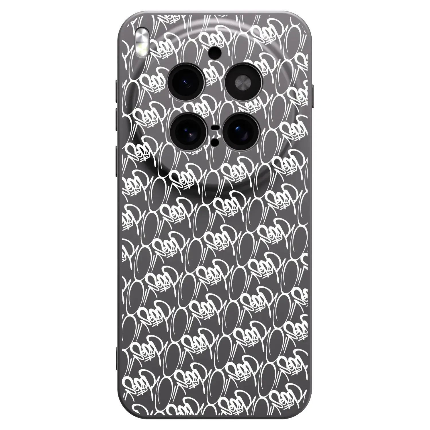 Silikonový černý obal pro Vivo X300 Pro - Separ - White On Black 2