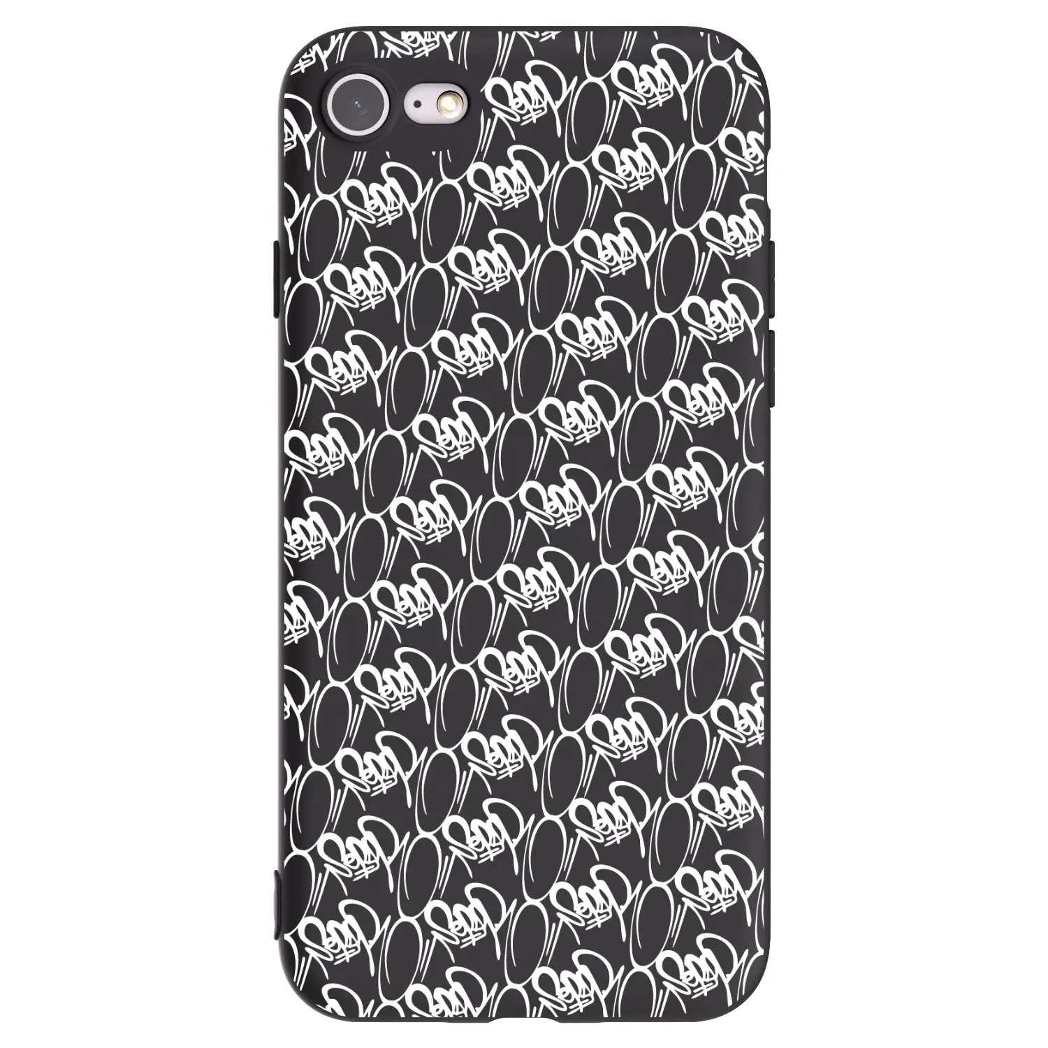 Silikonový černý obal pro Apple iPhone SE 2020 - Separ - White On Black 2