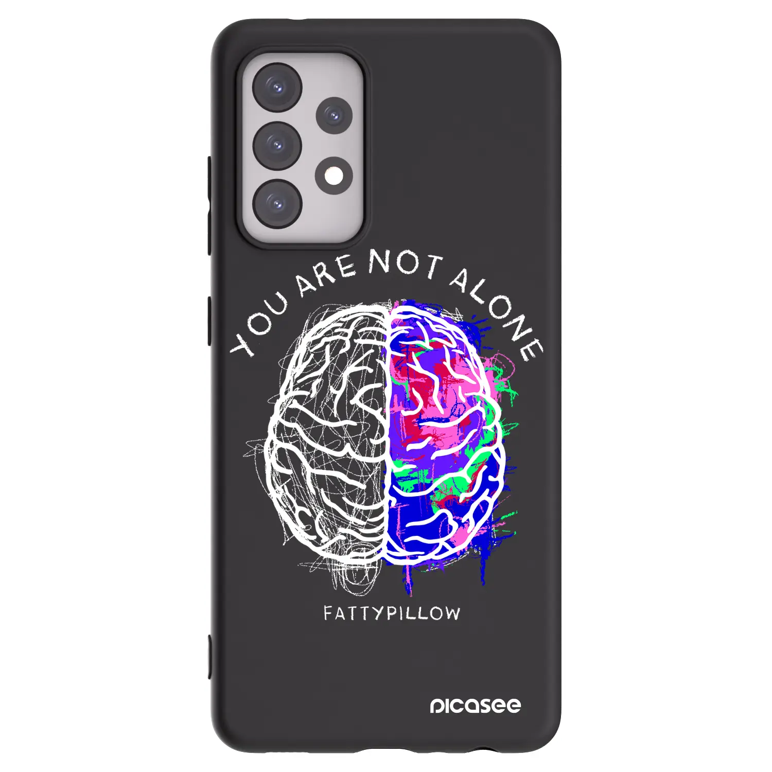 Silikonový černý obal pro Samsung Galaxy A52s 5G A528B - Brain - White
