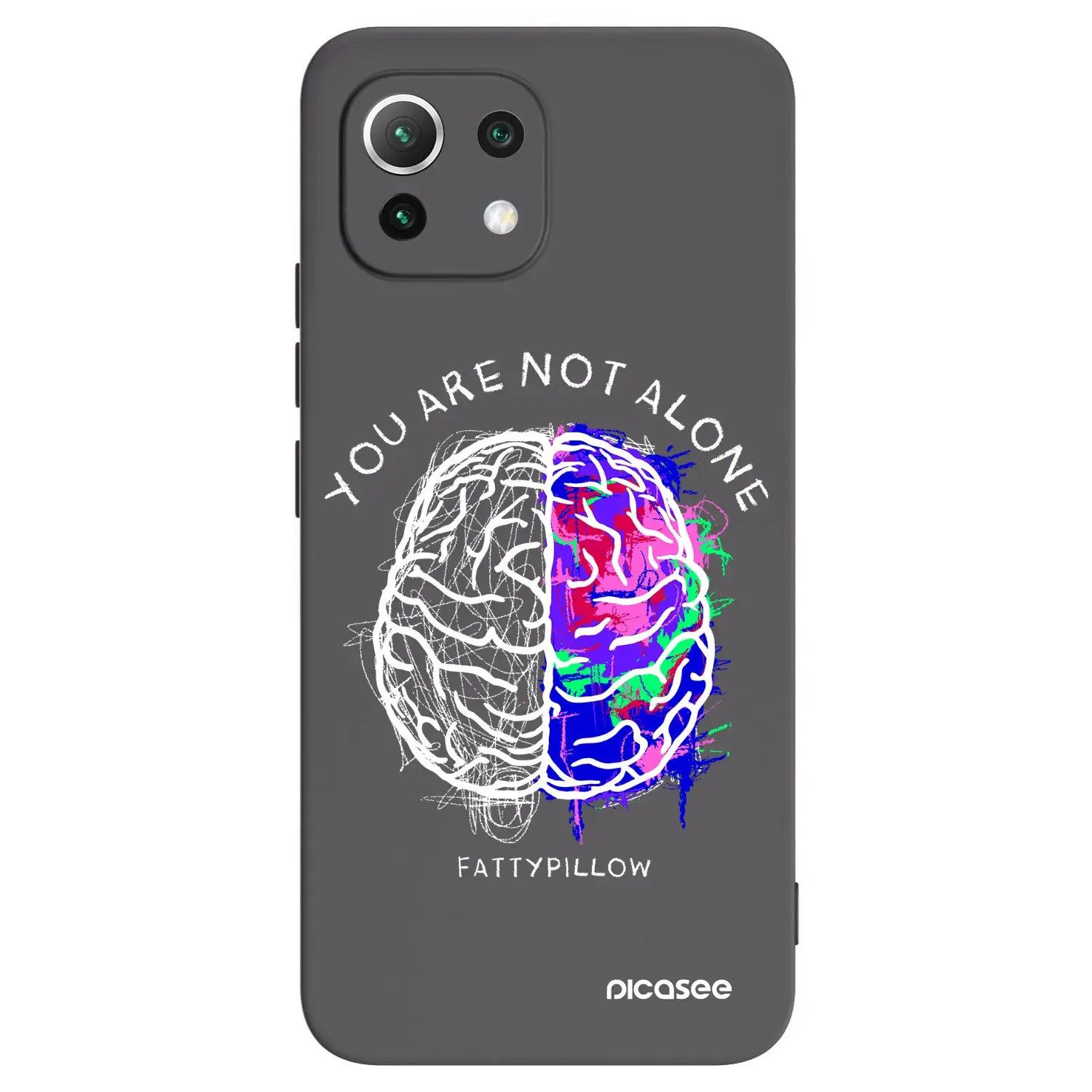 Silikonový černý obal pro Xiaomi 11 Lite 5G NE - Brain - White