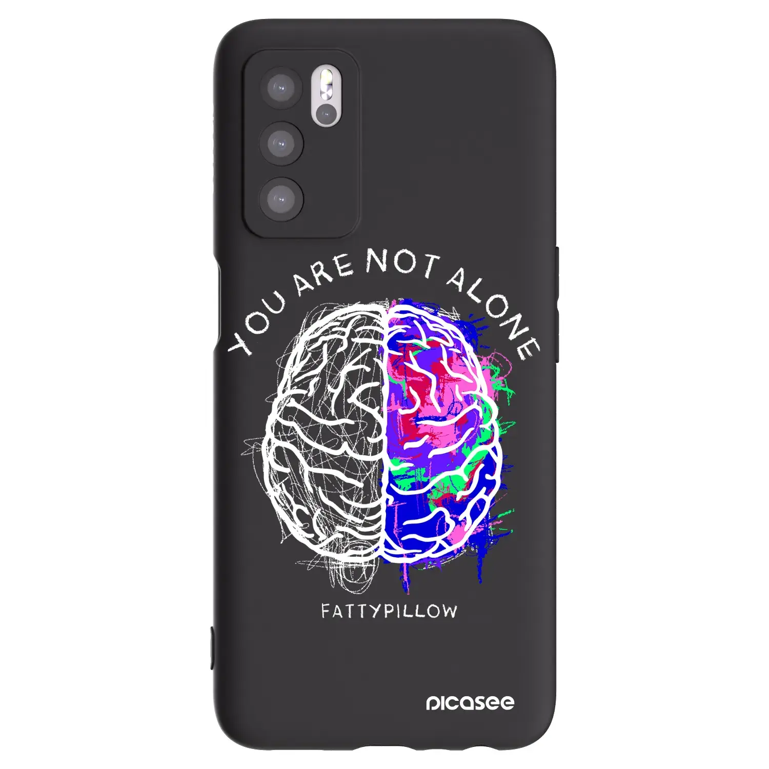 Silikonový černý obal pro OPPO A16s - Brain - White