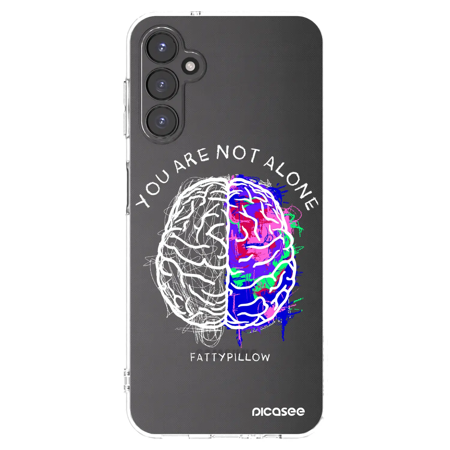 Silikonový průhledný obal pro Samsung Galaxy A14 5G A146P - Brain - White
