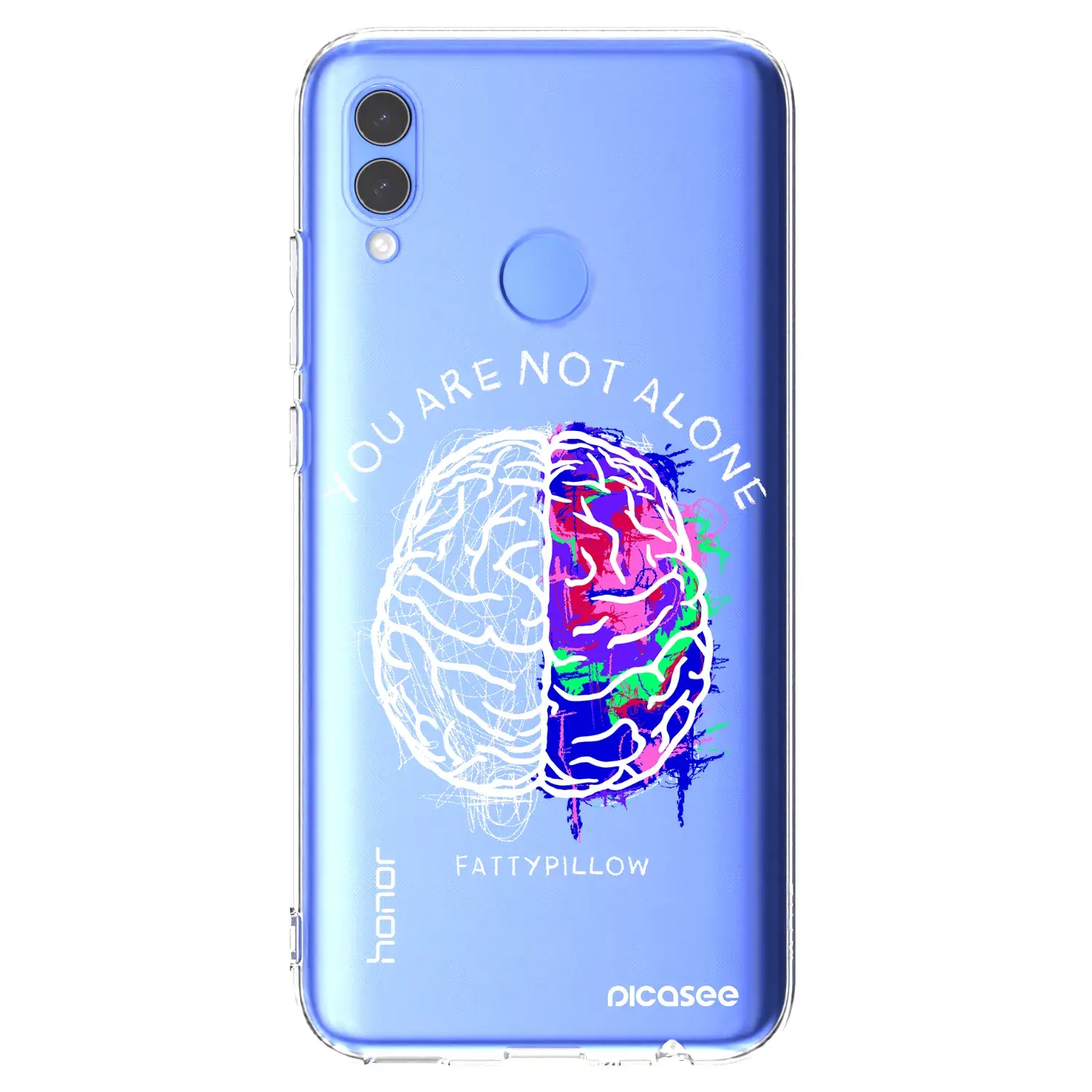 Silikonový průhledný obal pro Honor 10 Lite - Brain - White