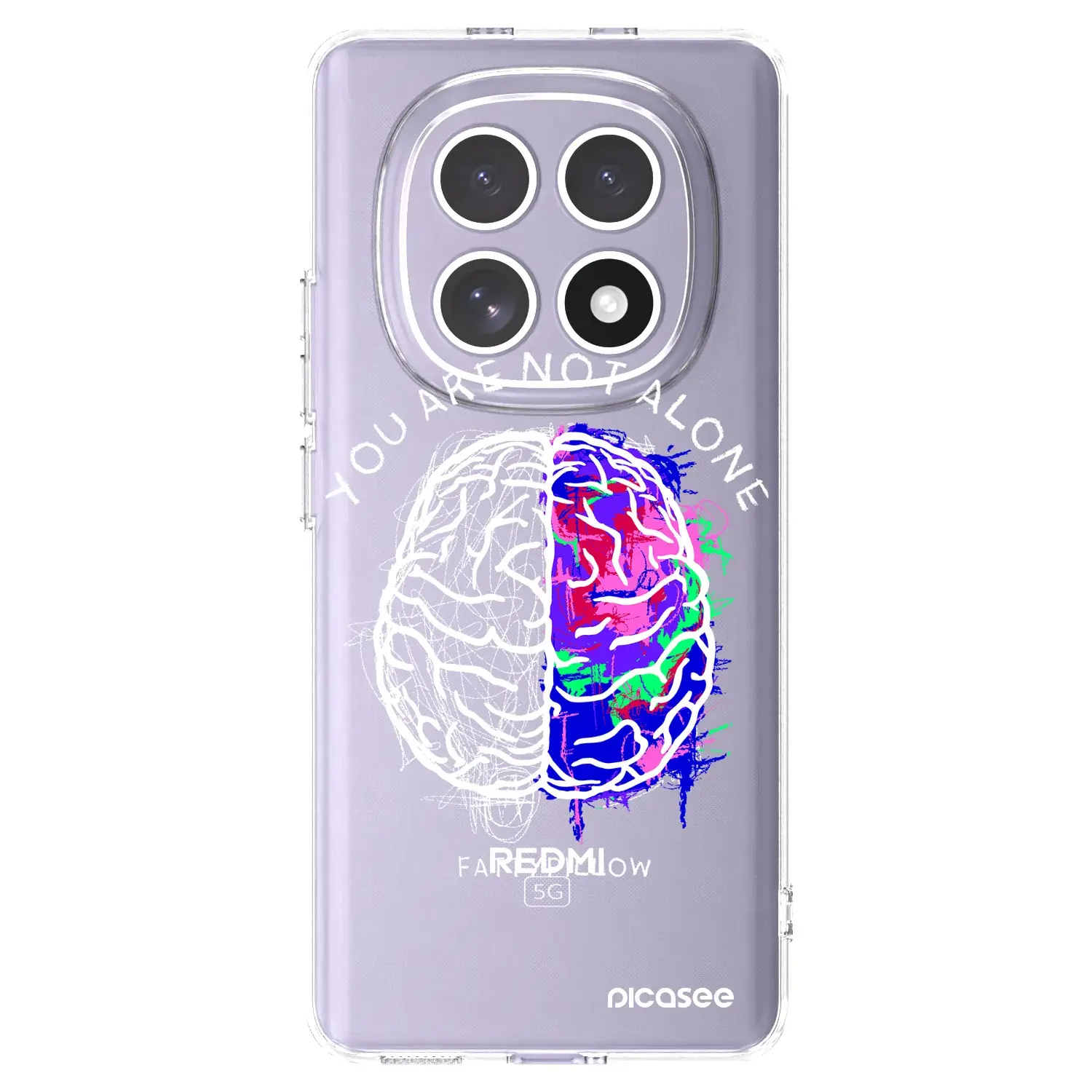 Silikonový průhledný obal pro Xiaomi Redmi Note 15 4G - Brain - White