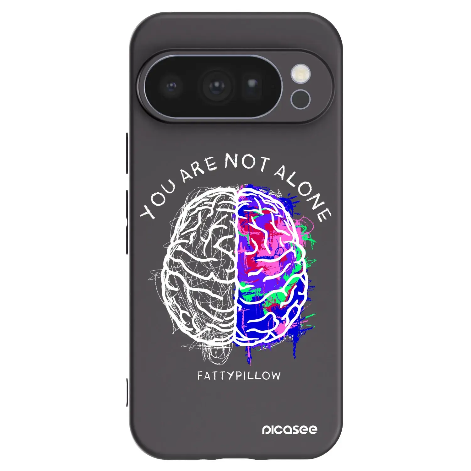 Silikonový černý obal pro Google Pixel 10 Pro - Brain - White