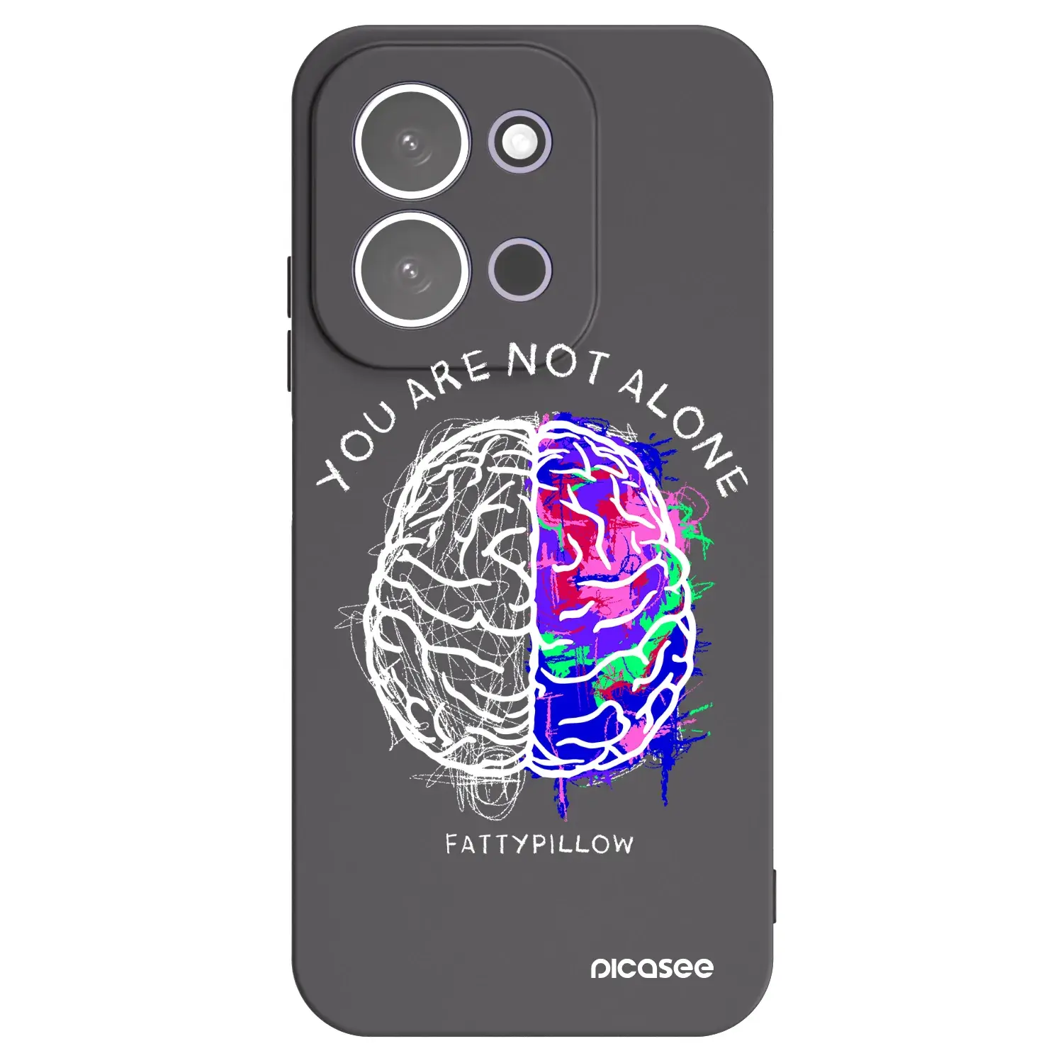 Silikonový černý obal pro Xiaomi Redmi 15C 5G - Brain - White