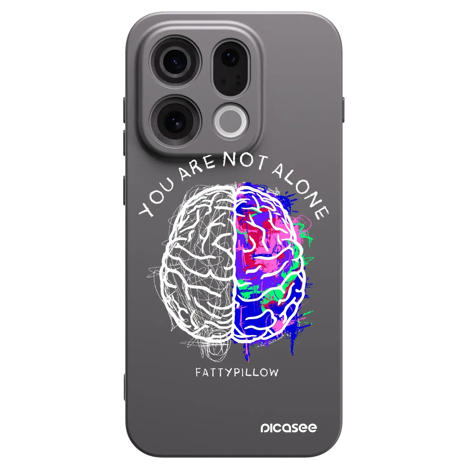 Silikonový černý obal pro OPPO Find X9 - Brain - White