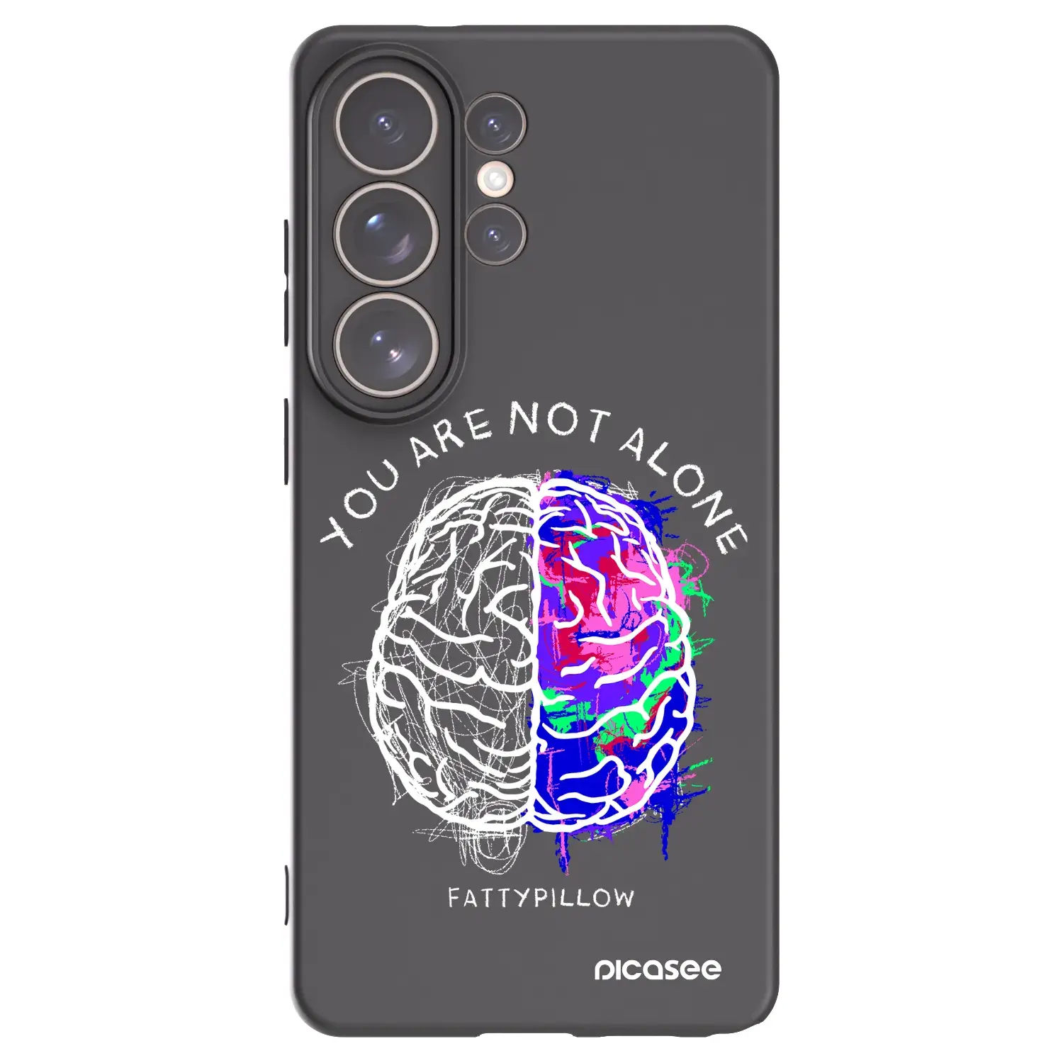 Silikonový černý obal pro Samsung Galaxy S26 Ultra - Brain - White