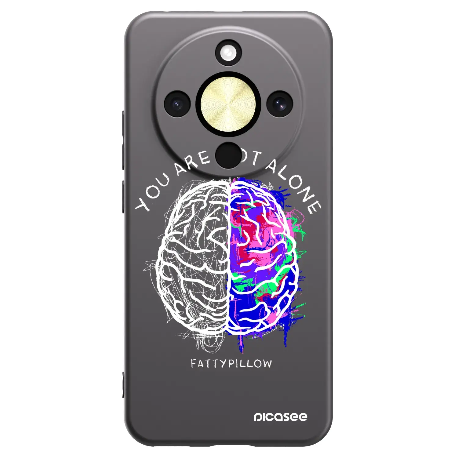 Silikonový černý obal pro Honor Magic8 Lite 5G - Brain - White