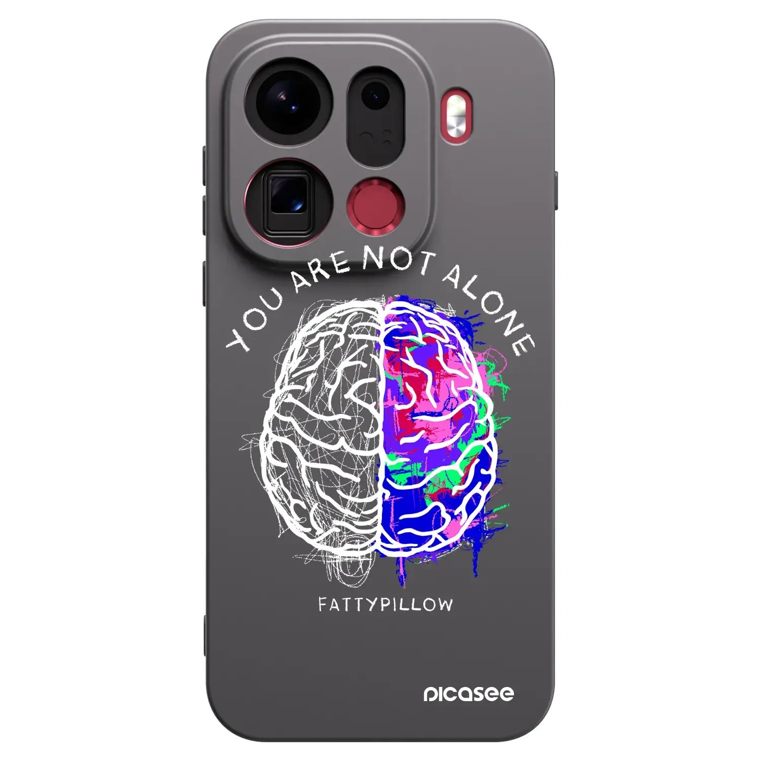 Silikonový černý obal pro OPPO Find X9 Pro - Brain - White