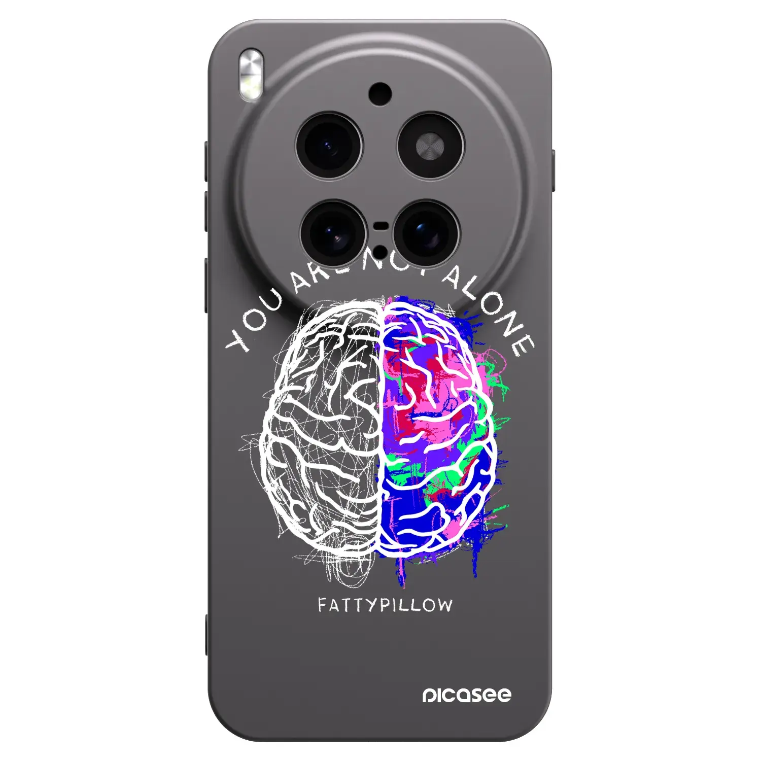 Silikonový černý obal pro Vivo X300 Pro - Brain - White