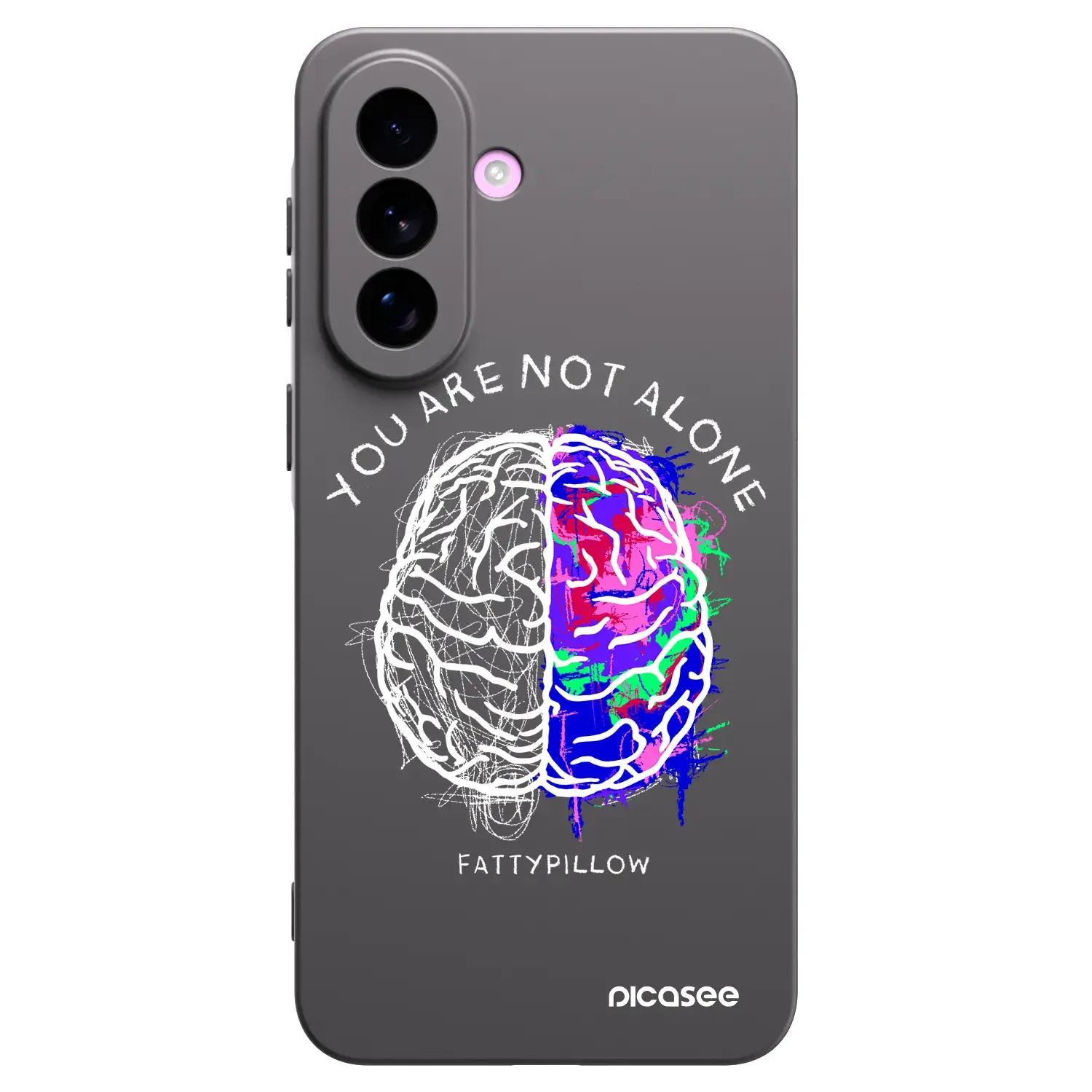 Silikonový černý obal pro Samsung Galaxy A57 5G - Brain - White