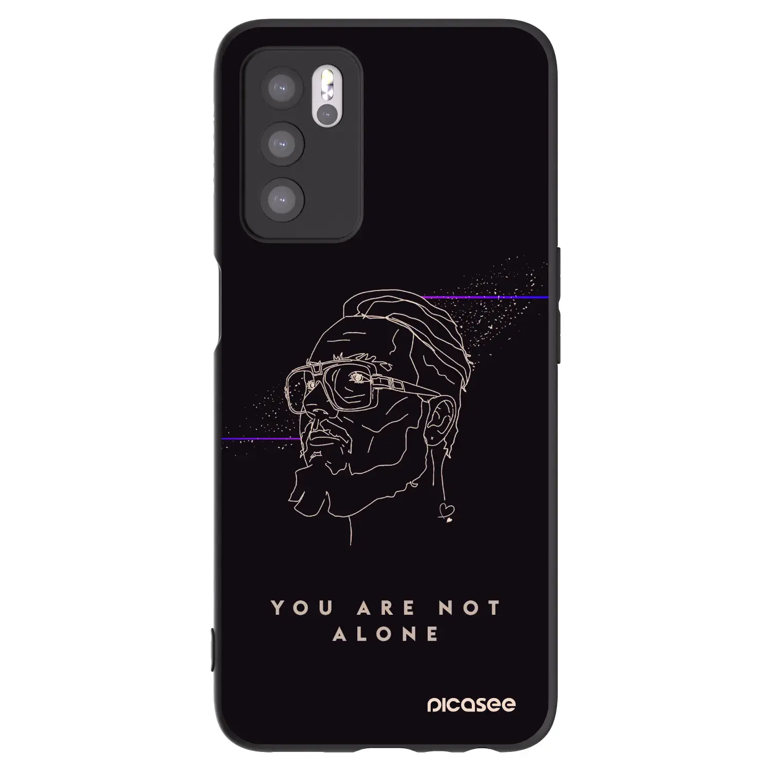 Silikonový černý obal pro OPPO A16s - You are not alone