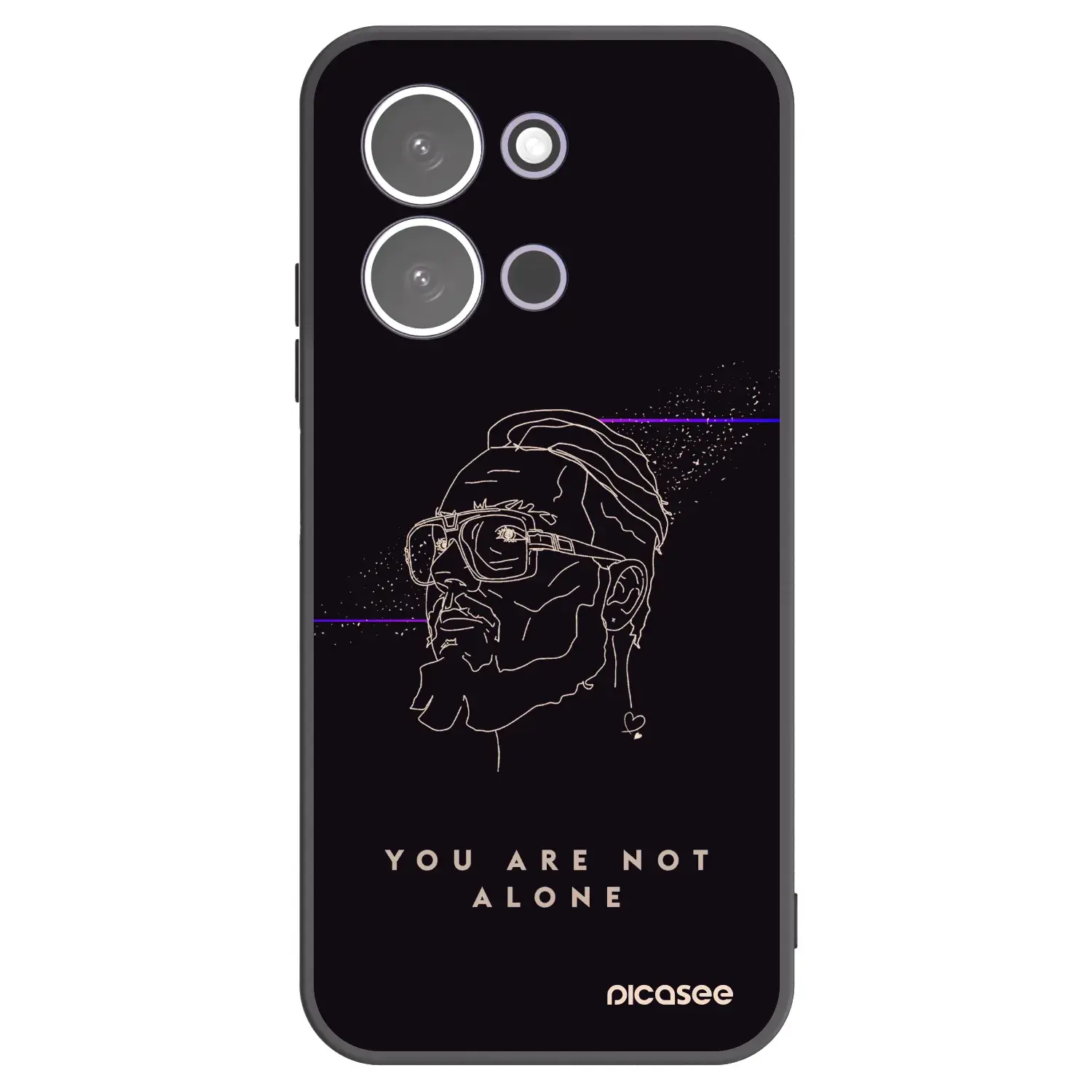 Silikonový černý obal pro Xiaomi Redmi 15C 5G - You are not alone