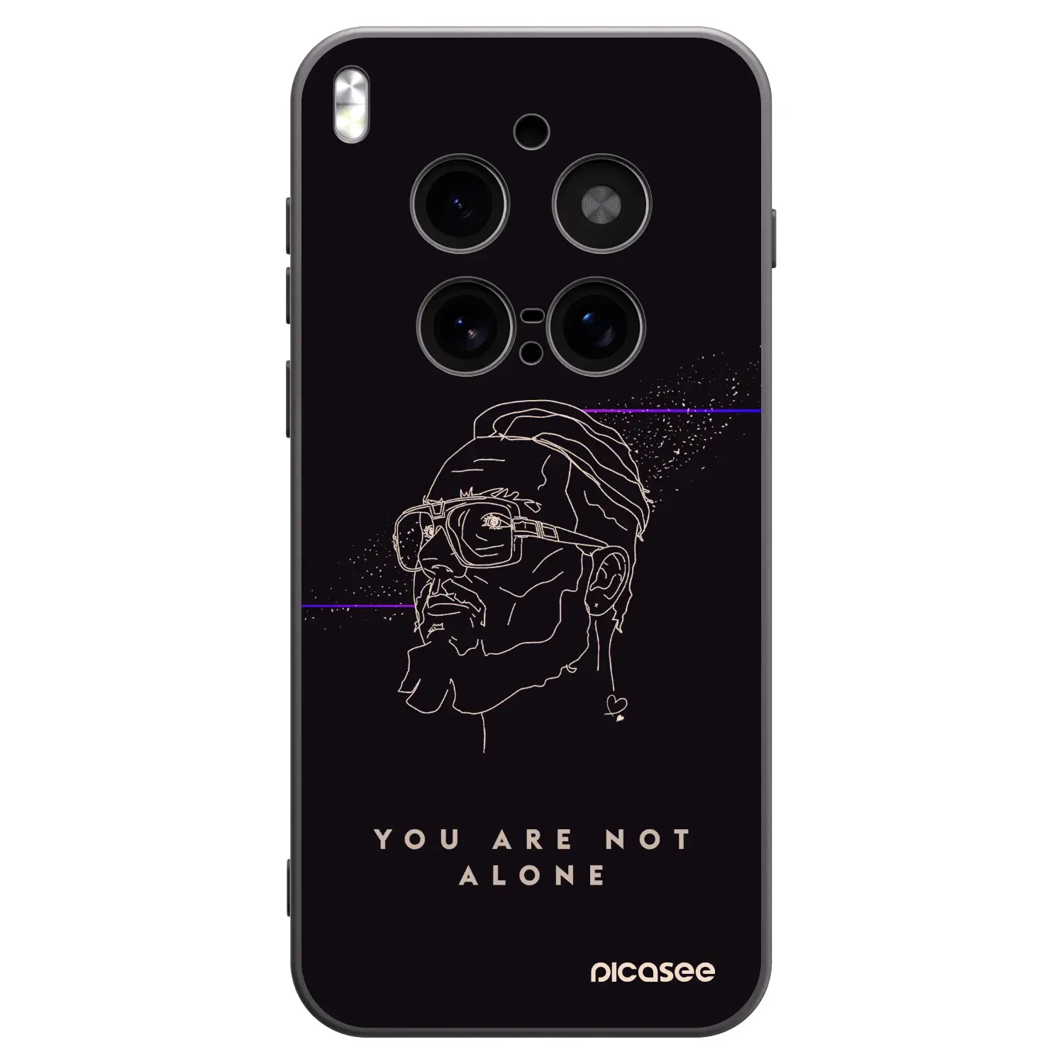 Silikonový černý obal pro Vivo X300 Pro - You are not alone