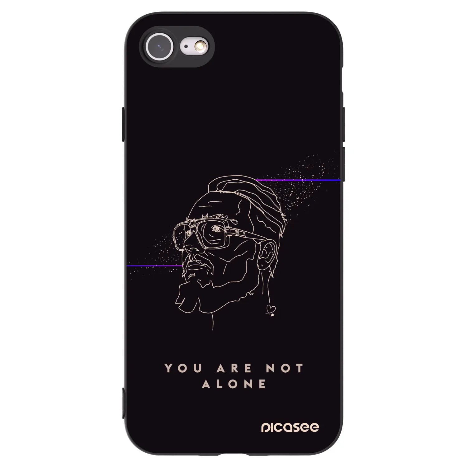 Silikonový černý obal pro Apple iPhone SE 2020 - You are not alone