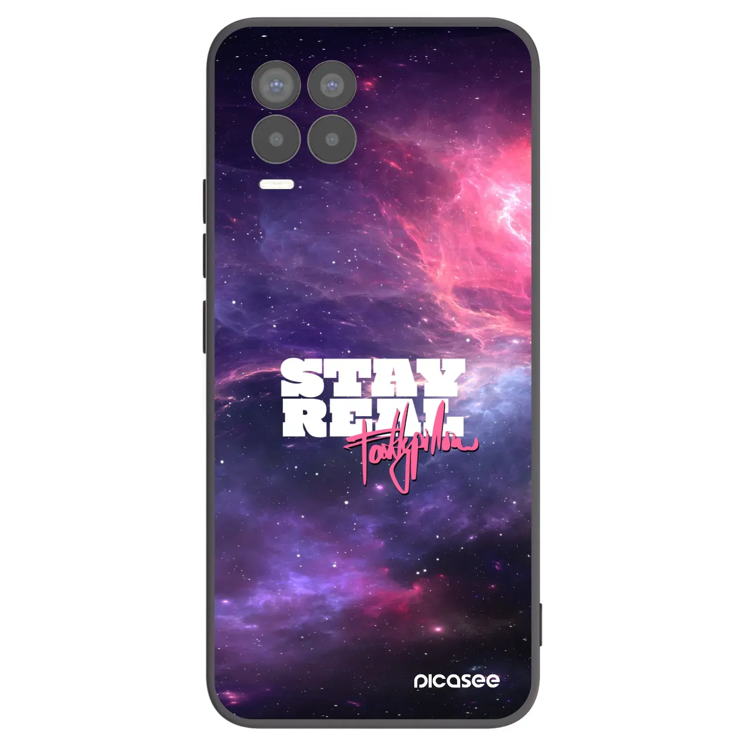 Silikonový černý obal pro Realme 8 Pro - Stay Real