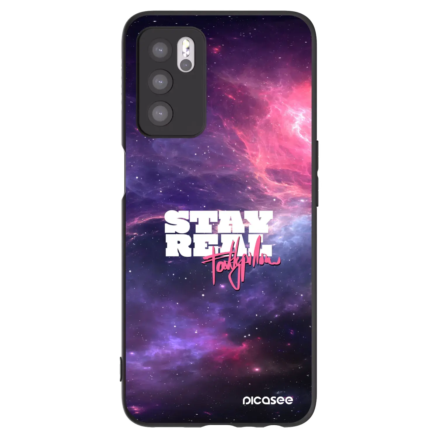 Silikonový černý obal pro OPPO A16s - Stay Real