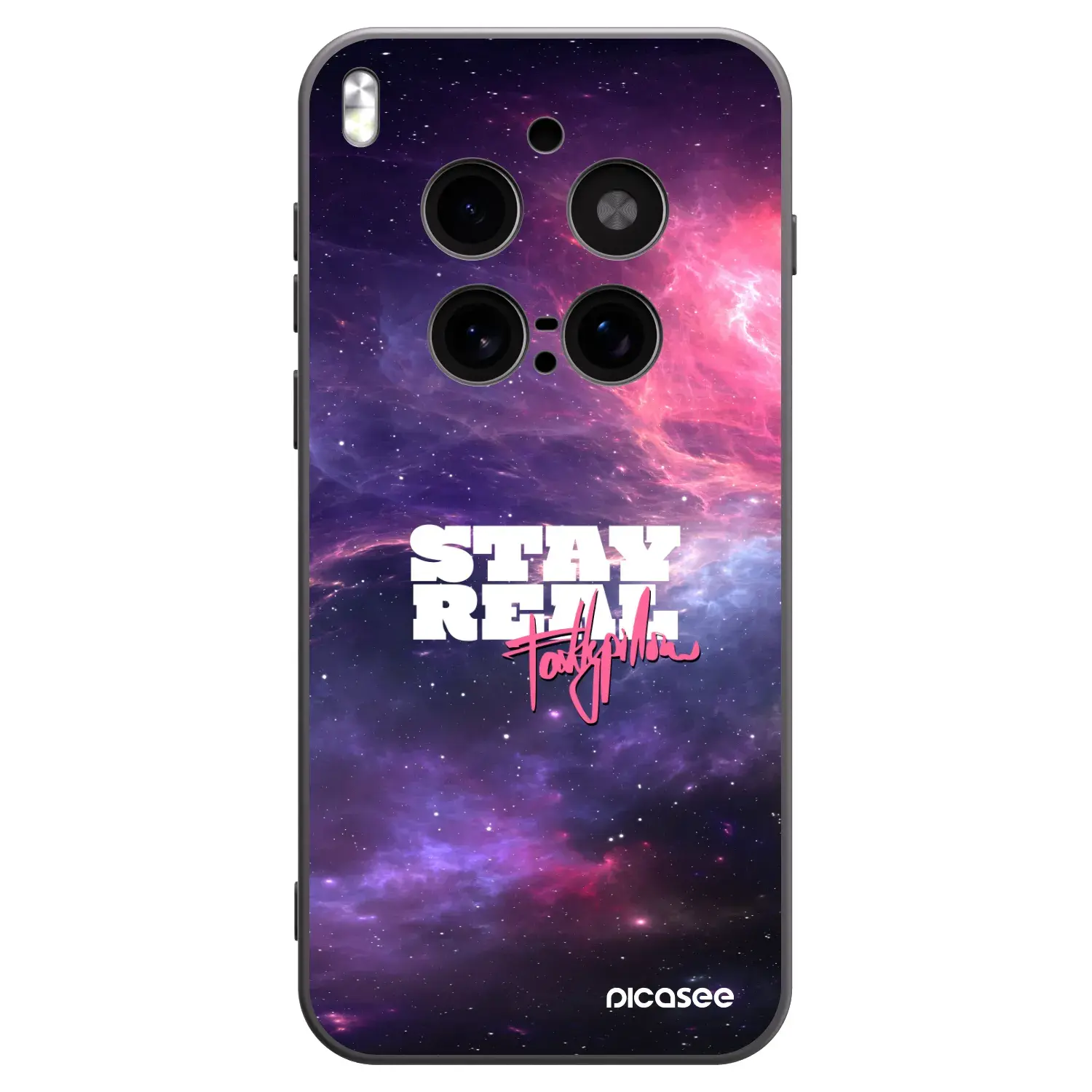 Silikonový černý obal pro Vivo X300 Pro - Stay Real